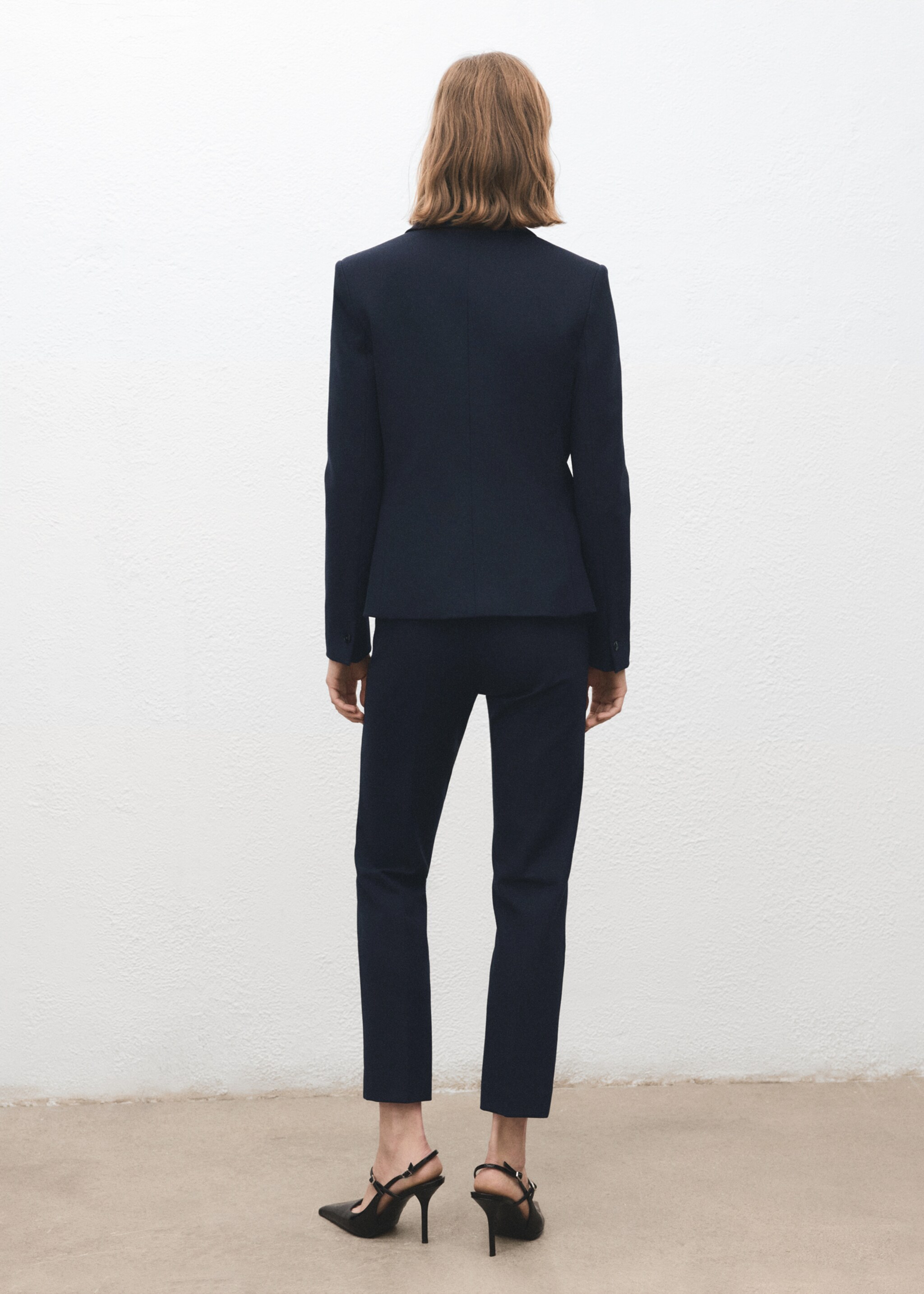 Mid-rise suit trousers - Reverse of the article, Dark Navy. Ref: 27061286-00.