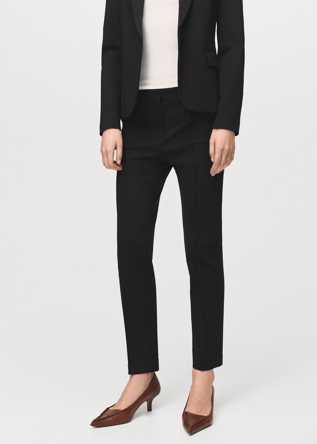 Mid-rise suit trousers