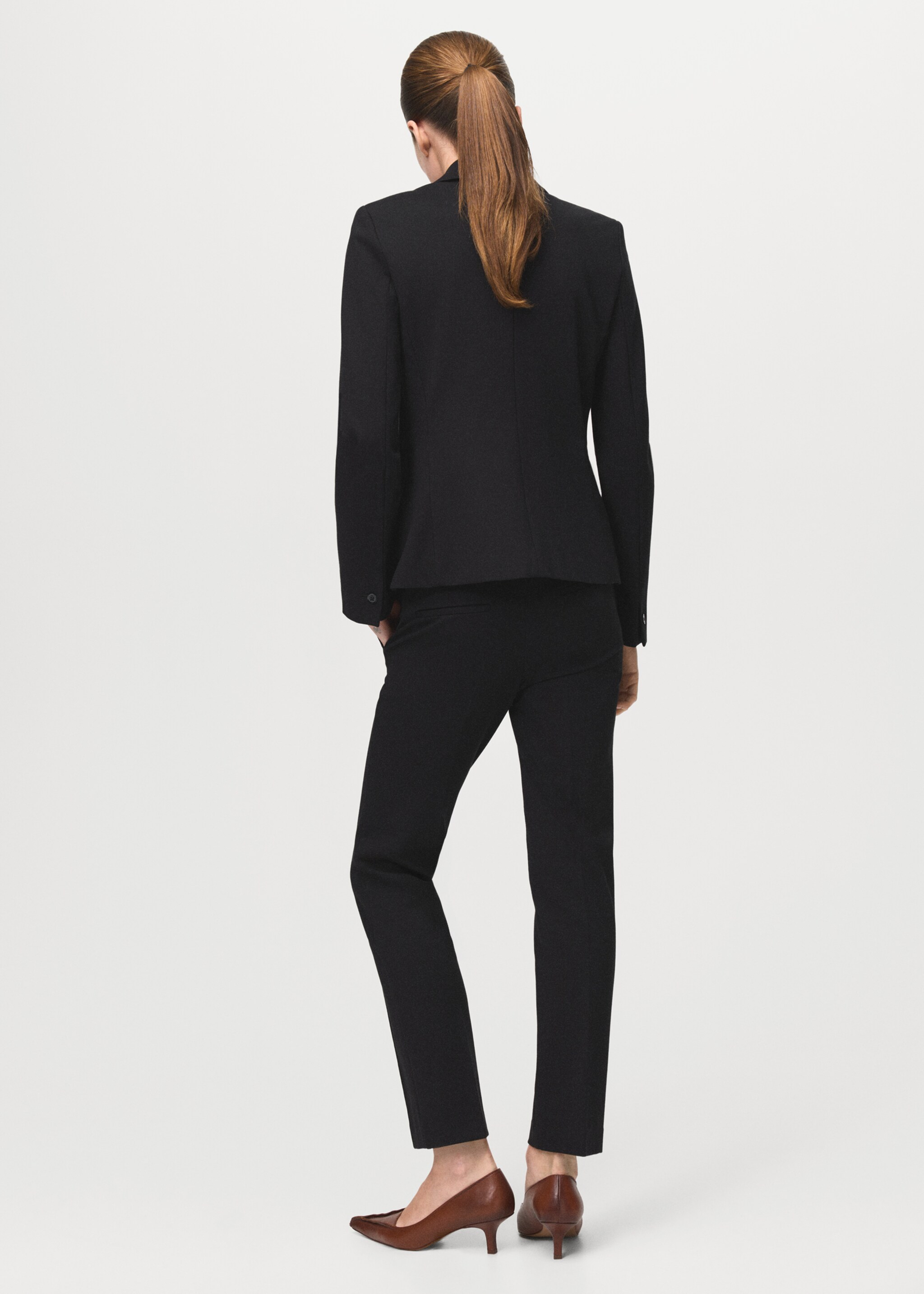 Mid-rise suit trousers - Reverse of the article, Black. Ref: 27061286-00.