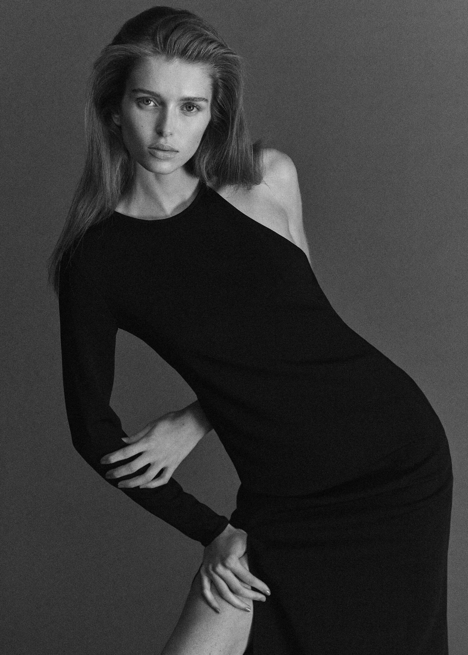 Asymmetrische jurk met open rug - Middenvlak