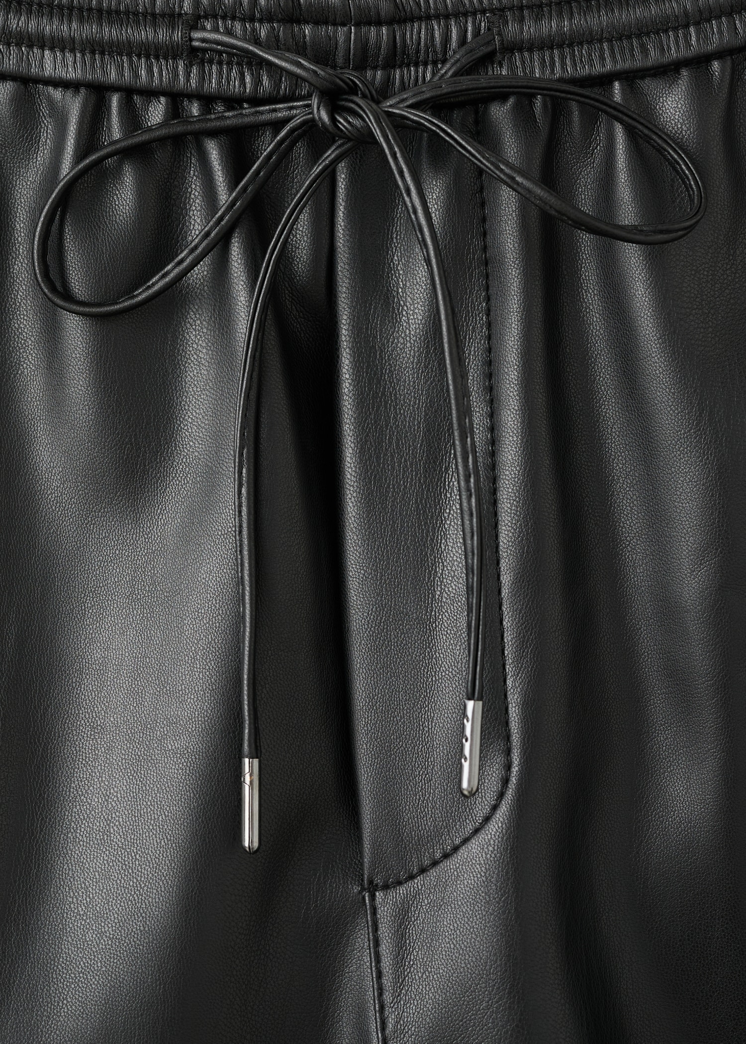 Pantalon taille élastique cuir synthétique - Détail de l'article 0