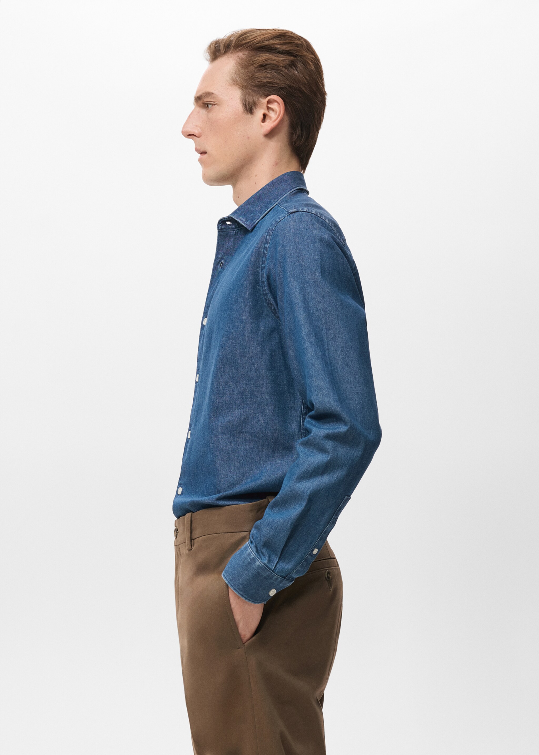 Chemise en jean 100 % coton - Détail de l'article 2, Bleu moyen. Ref: 27061294-00.