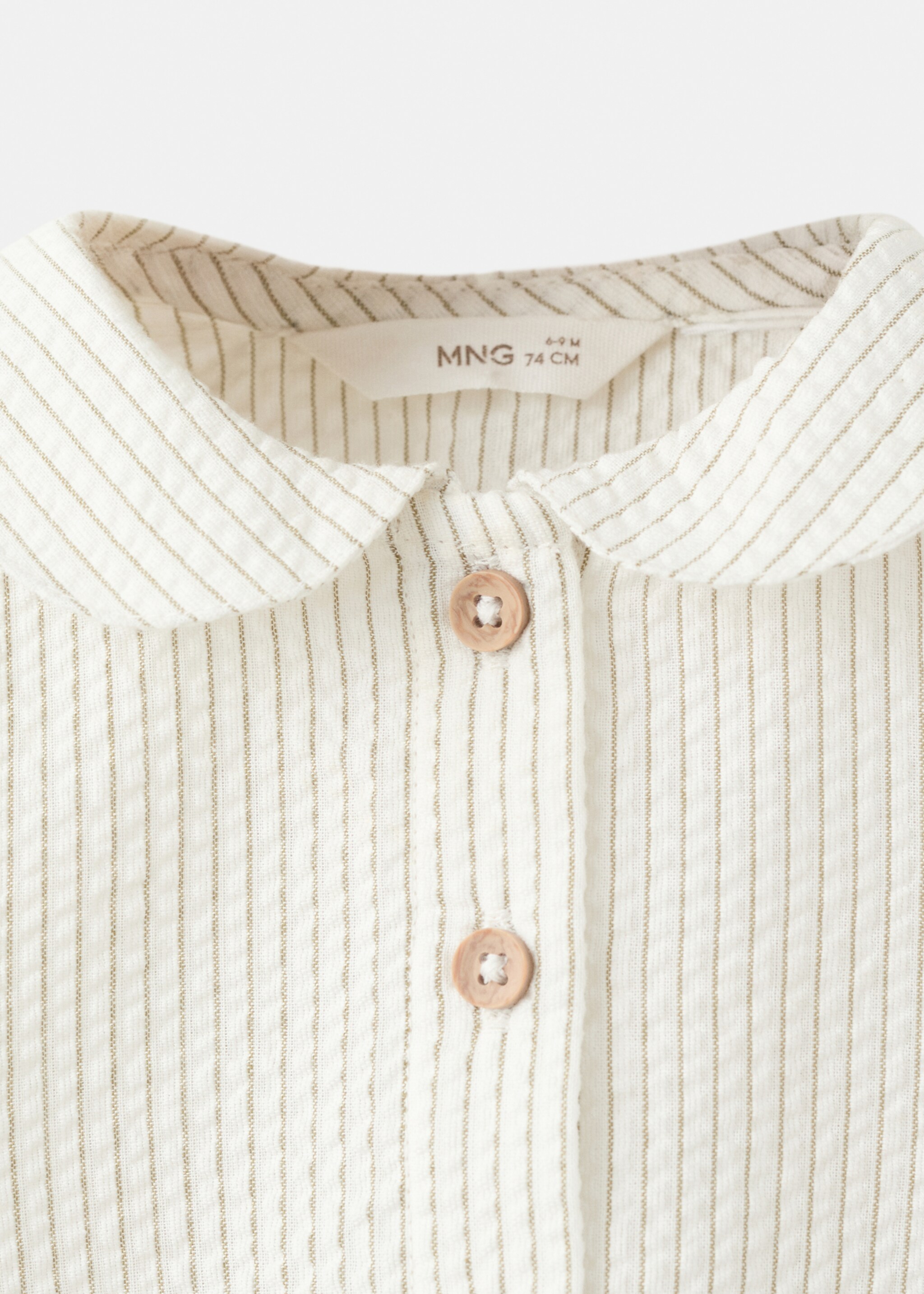 Chemise 100 % coton rayures - Détail de l'article 8, Vert. Ref: 27061298-00.