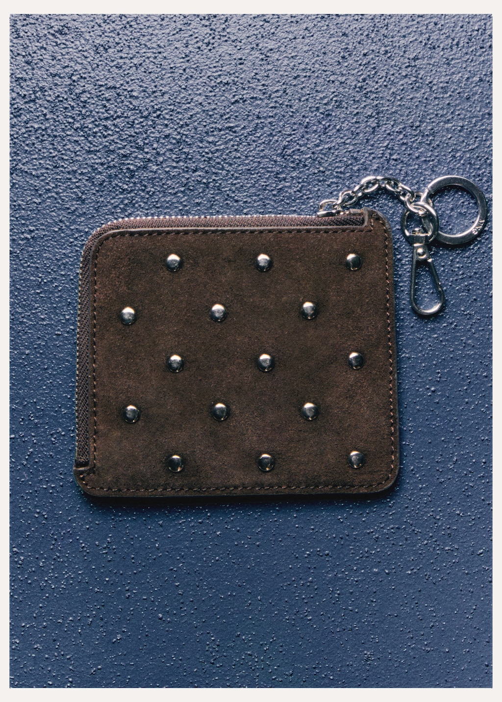 Suede studded purse