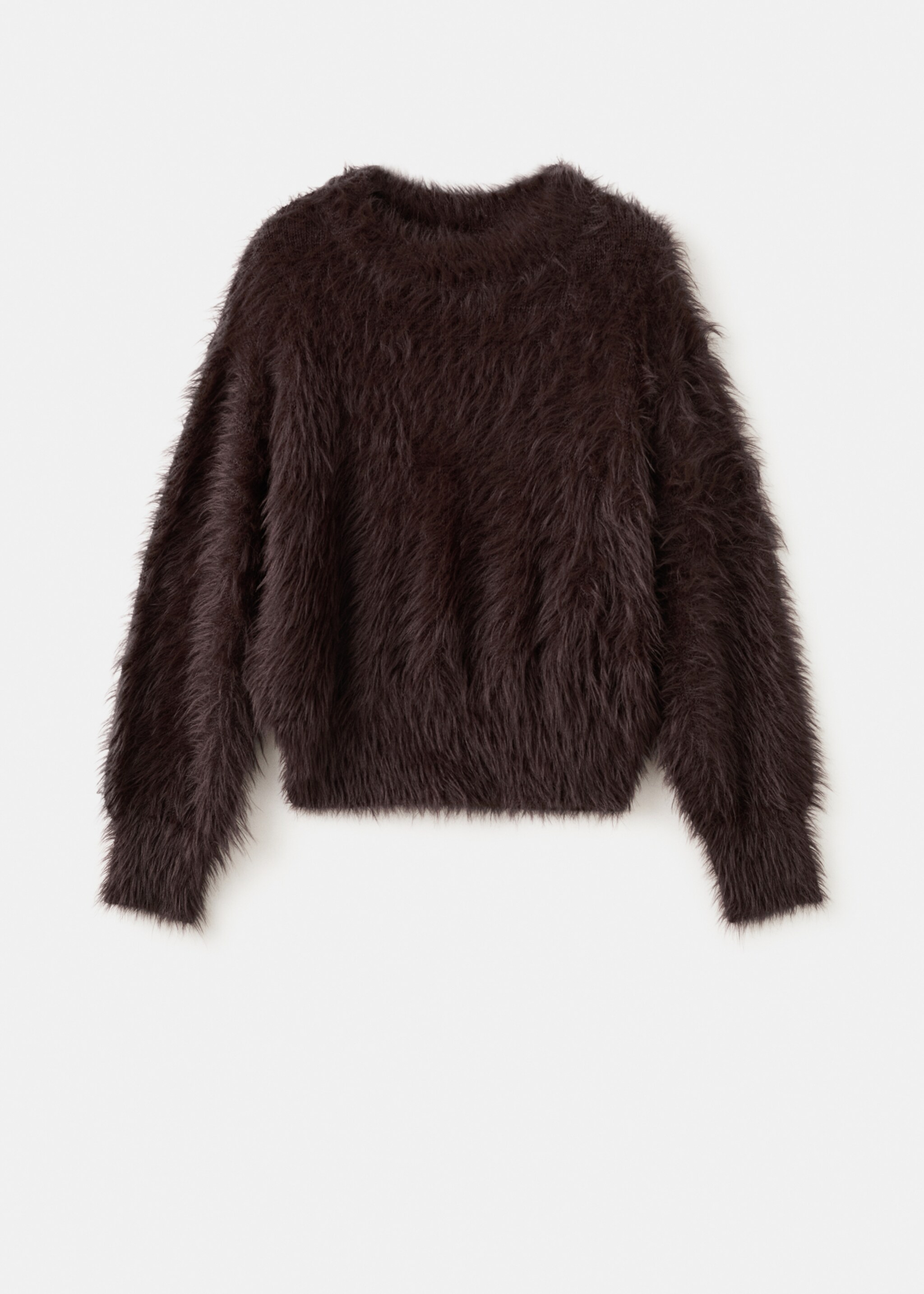 Faux fur sweater - Article without model, Brown. Ref: 27061301-00.