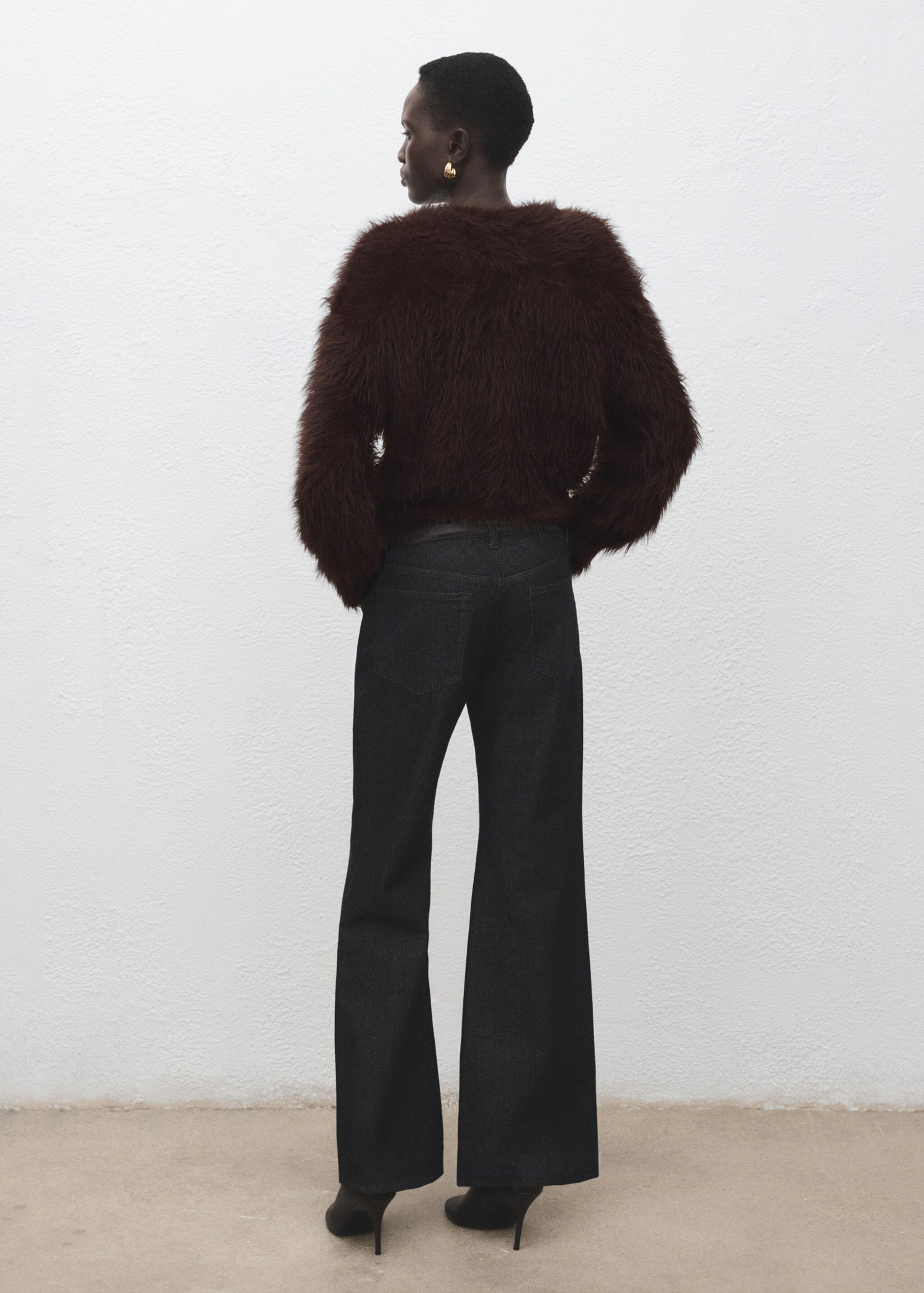 Faux fur sweater - Reverse of the article, Brown. Ref: 27061301-00.