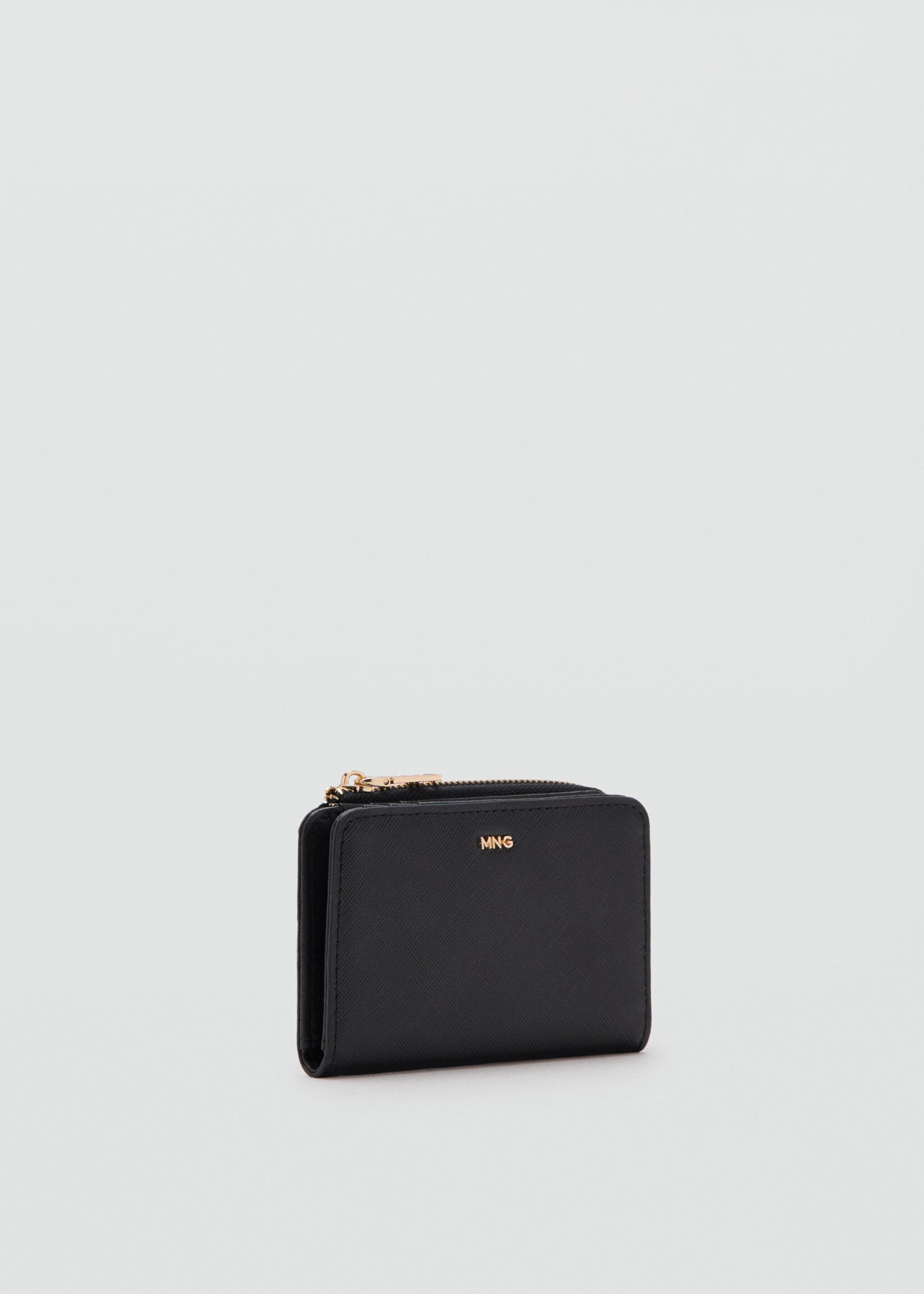 Safiano-effect wallet with flap - Medium plane, Black. Ref: 27061306-00.