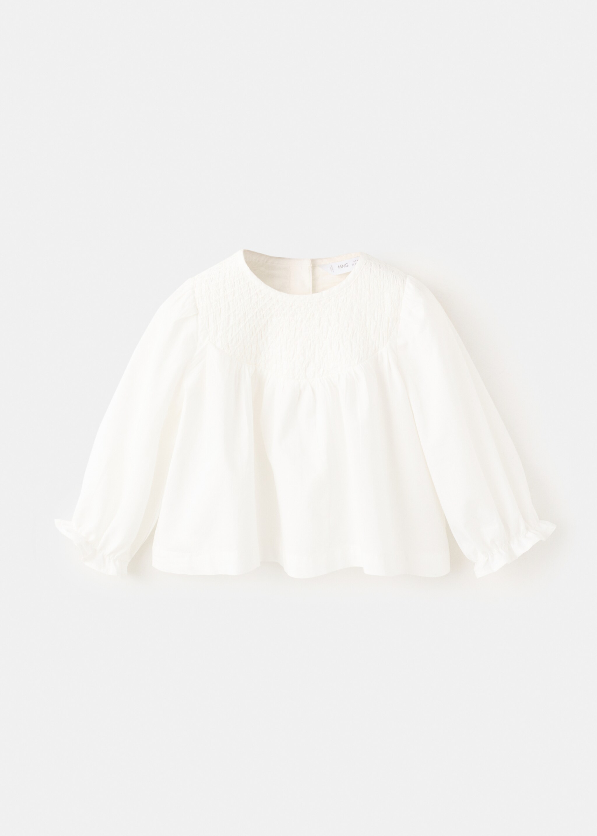 Gathered cotton blouse - Article without model, Off White. Ref: 27061308-00.