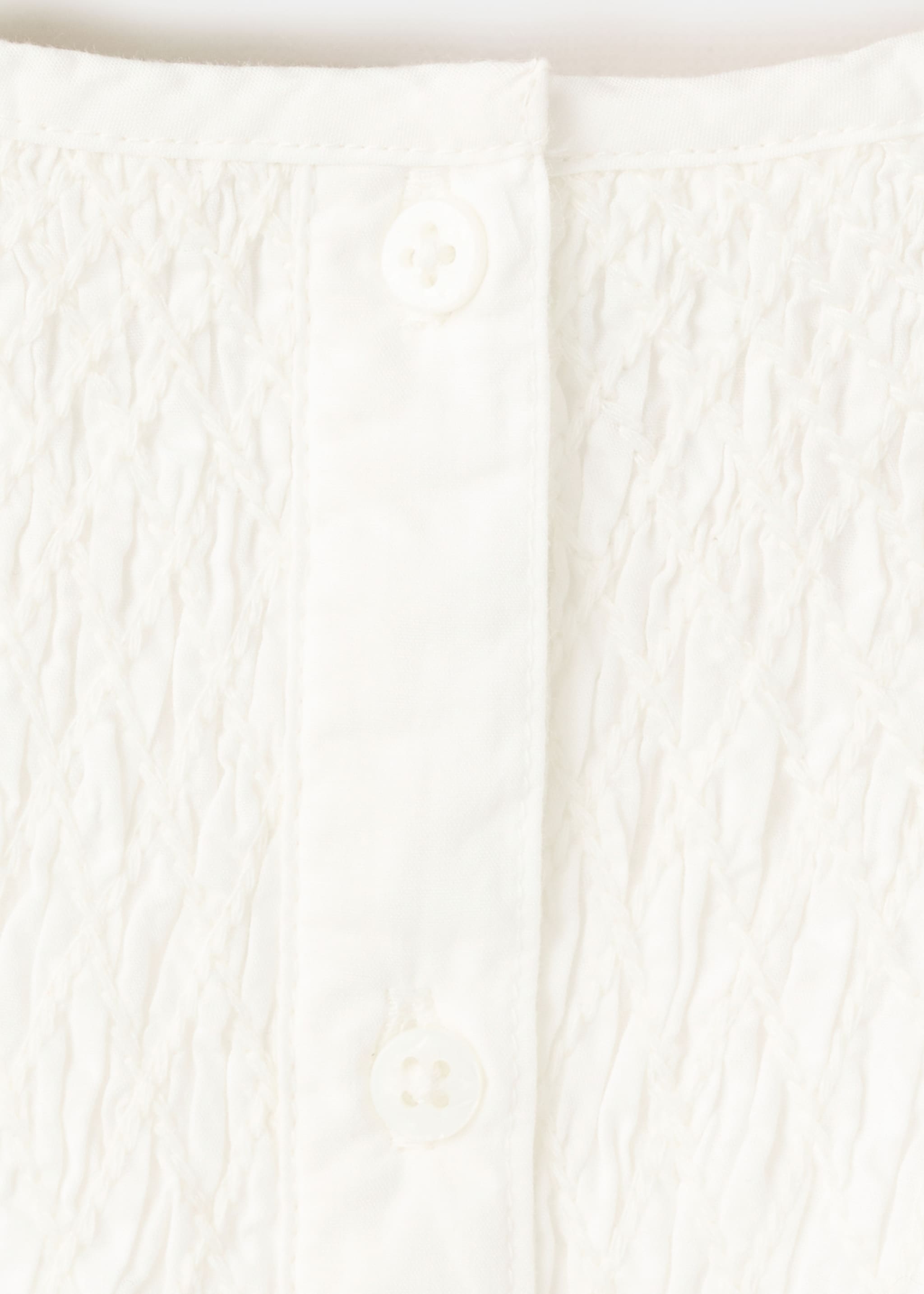 Gathered cotton blouse - Details of the article 0, Off White. Ref: 27061308-00.