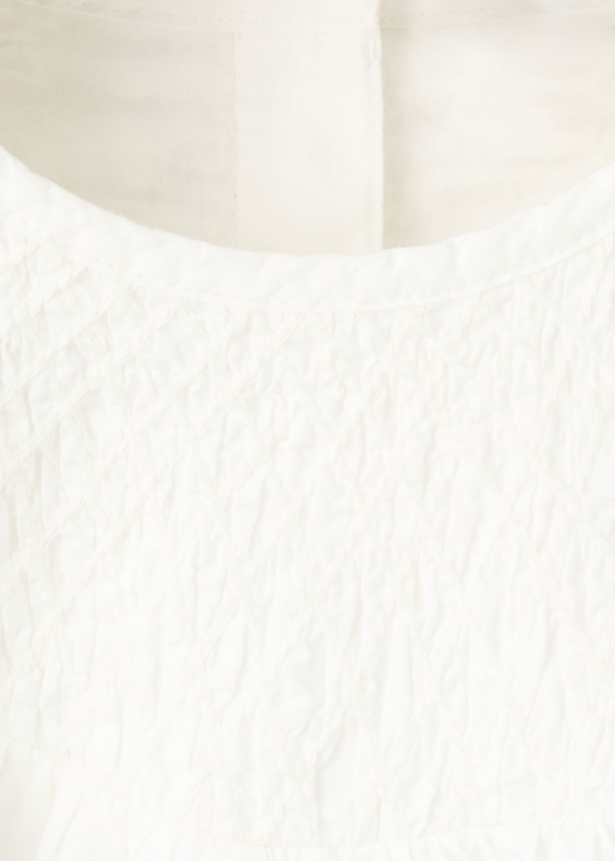 Gathered cotton blouse - Details of the article 8, Off White. Ref: 27061308-00.