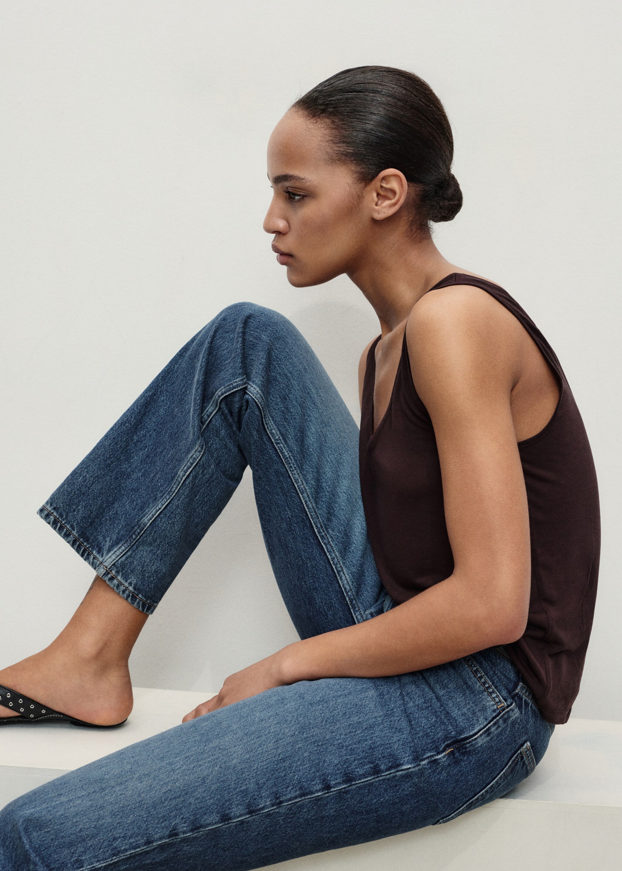 Matilda High-Waist Straight Jeans - Detail des Artikels 2, Dunkelblau. Ref: 27061309-00.