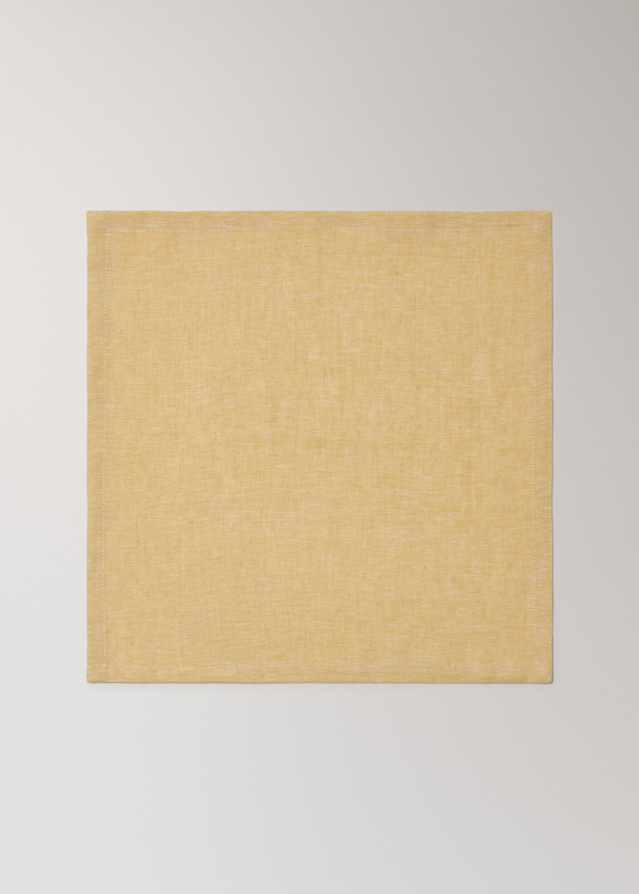 Serviettes de table 100 % lin effet mélangé - Article sans modèle, Jaune. Ref: 27061310-00.