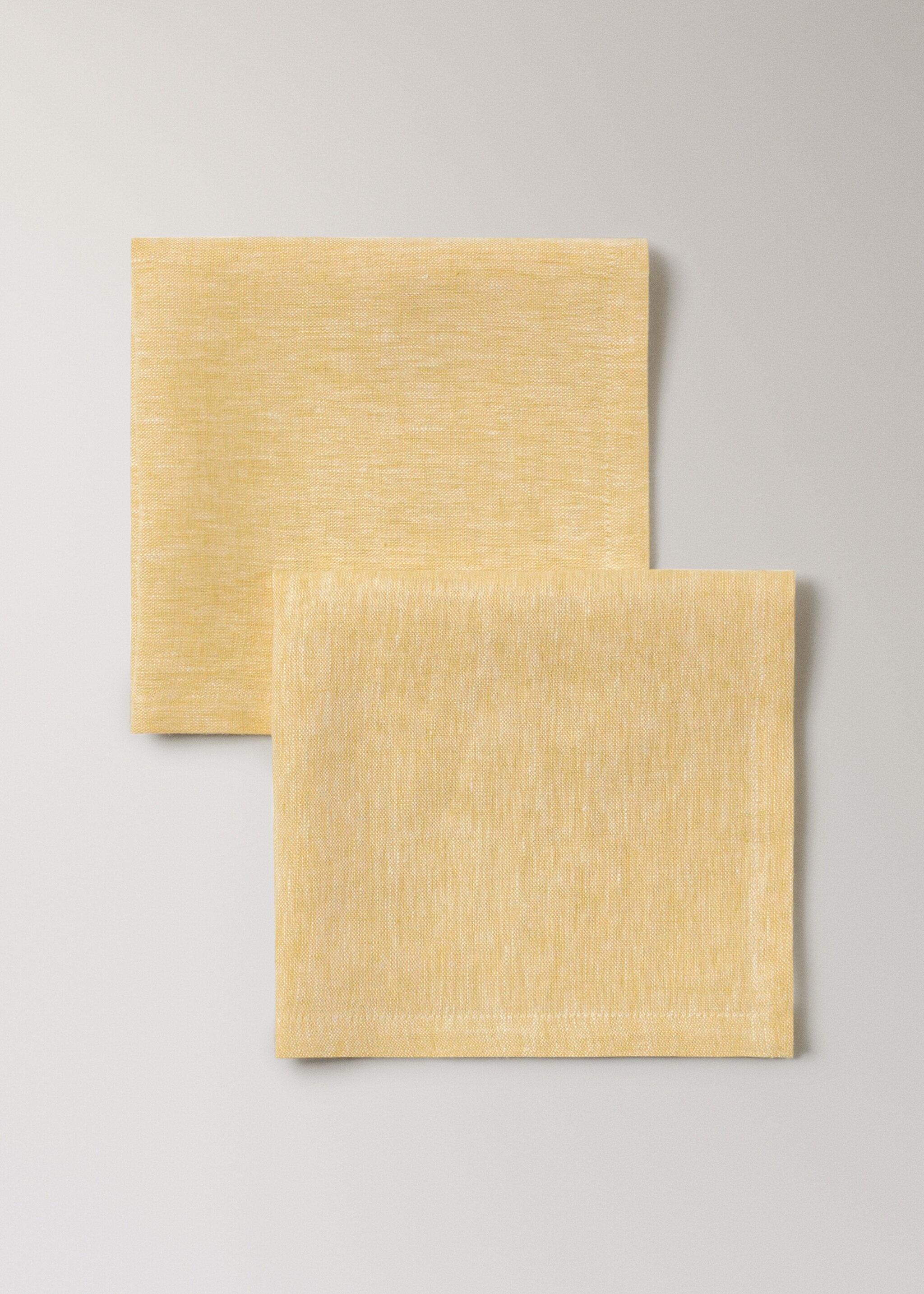 Serviettes de table 100 % lin effet mélangé - Détail de l'article 1, Jaune. Ref: 27061310-00.
