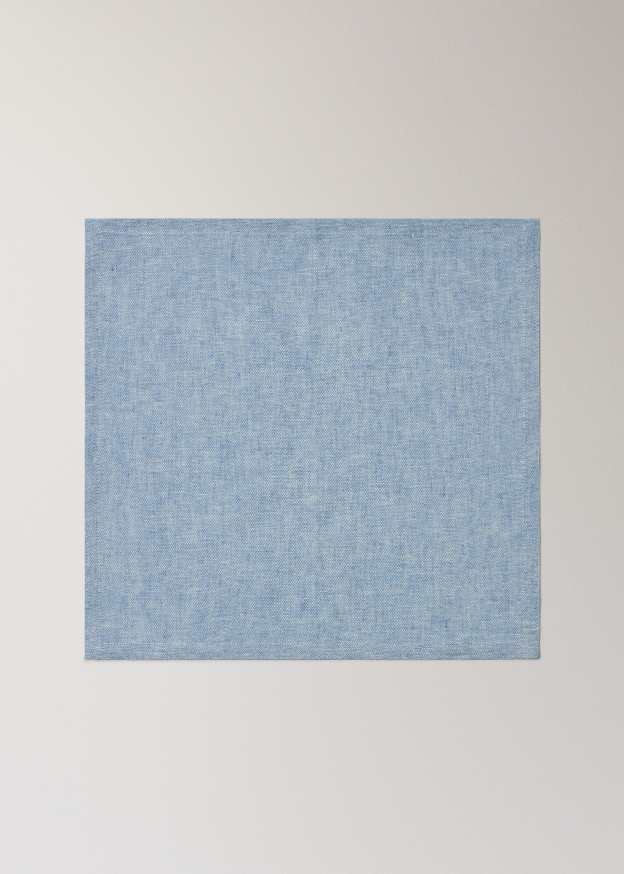 Serviettes de table 100 % lin effet mélangé - Article sans modèle, Bleu. Ref: 27061310-00.