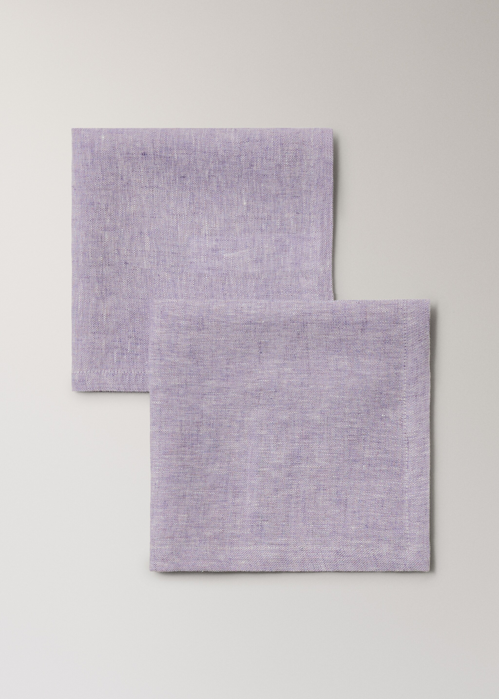 Serviettes de table 100 % lin effet mélangé - Détail de l'article 1, Lilas. Ref: 27061310-00.