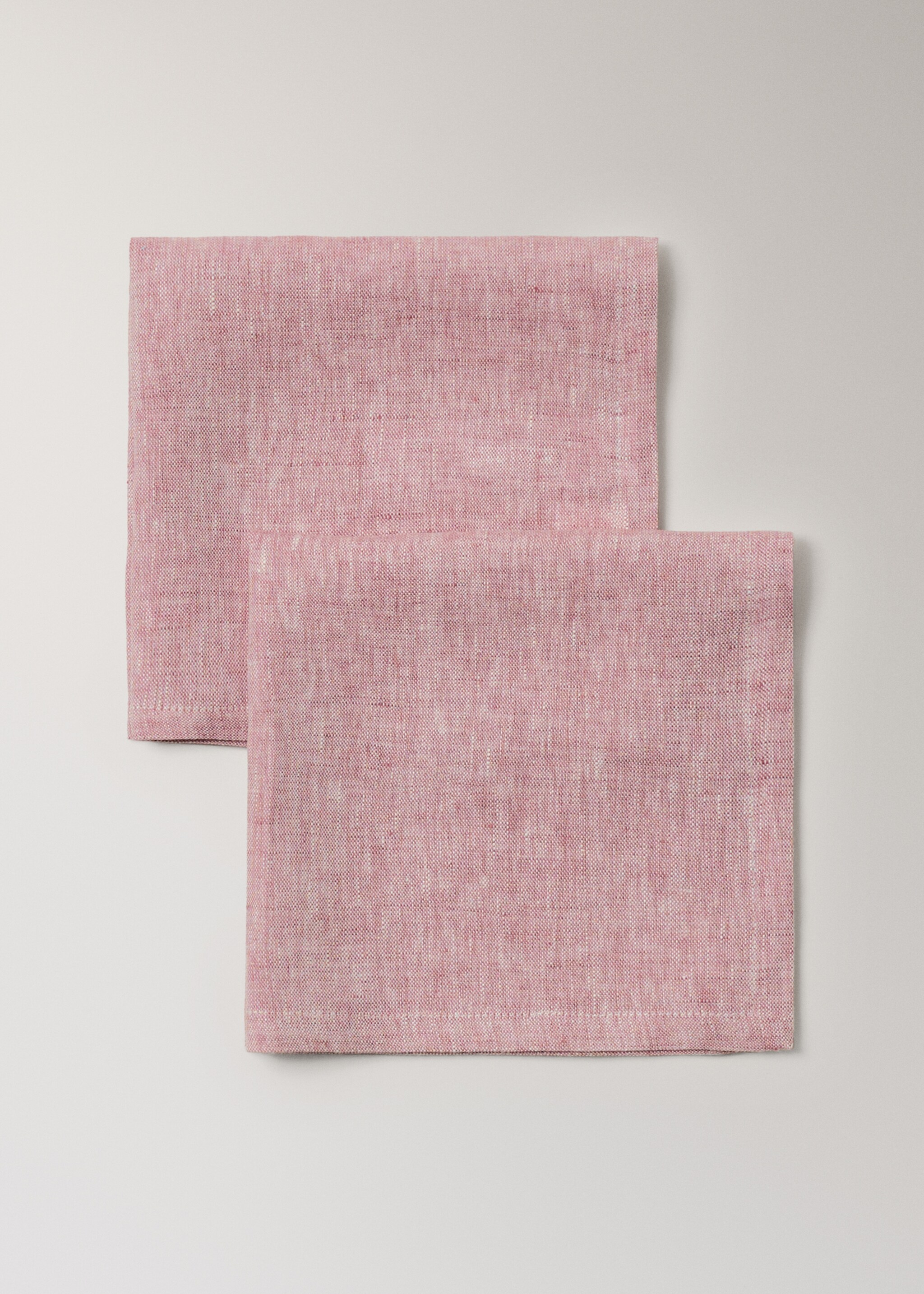 Serviettes de table 100 % lin effet mélangé - Détail de l'article 1, Rose. Ref: 27061310-00.