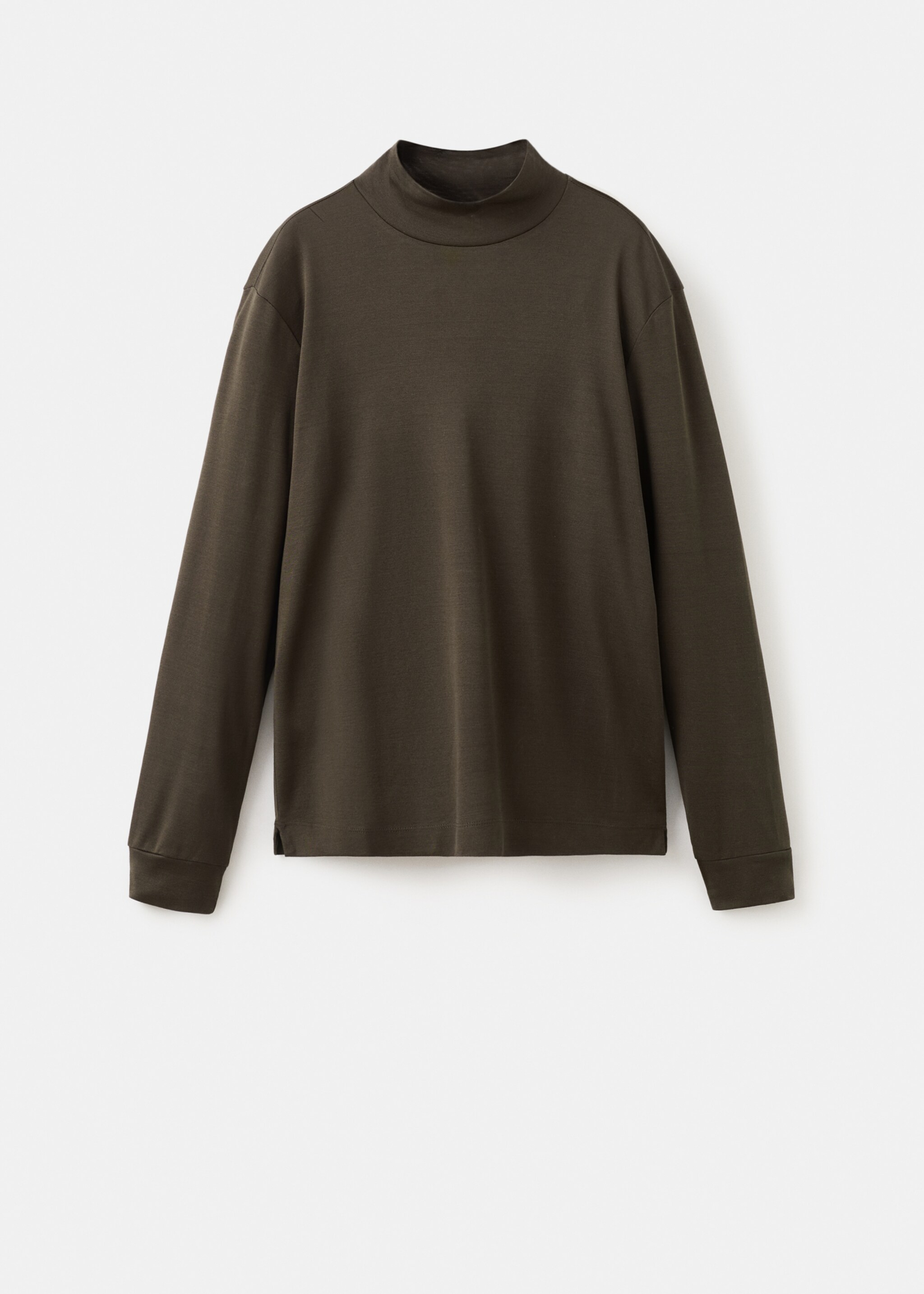 تي شيرت بأكمام طويلة برقبة بيركنز - منتج دون نموذج, شوكولاتة. Ref: 27061311-00.