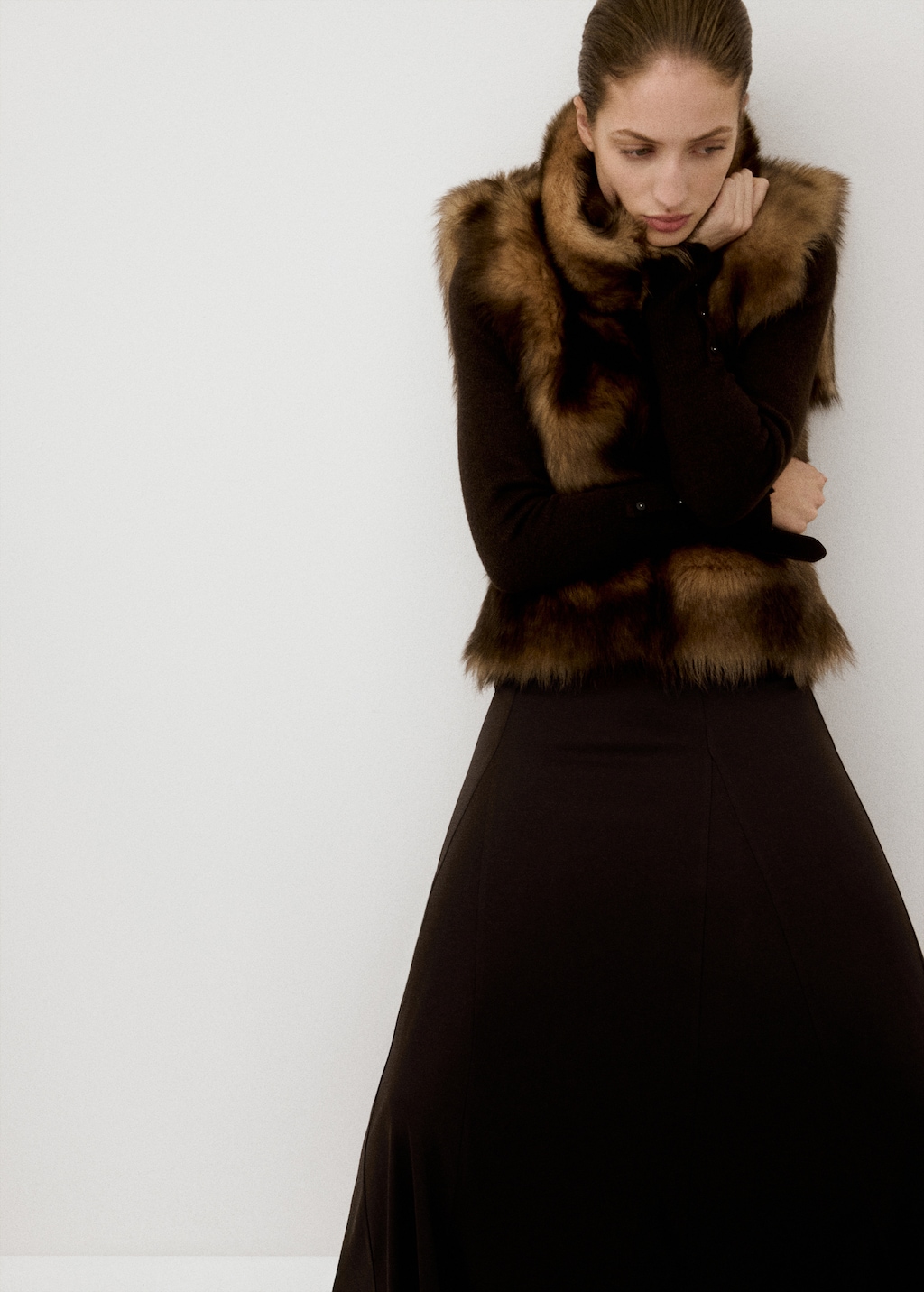 A-line skirt with godets