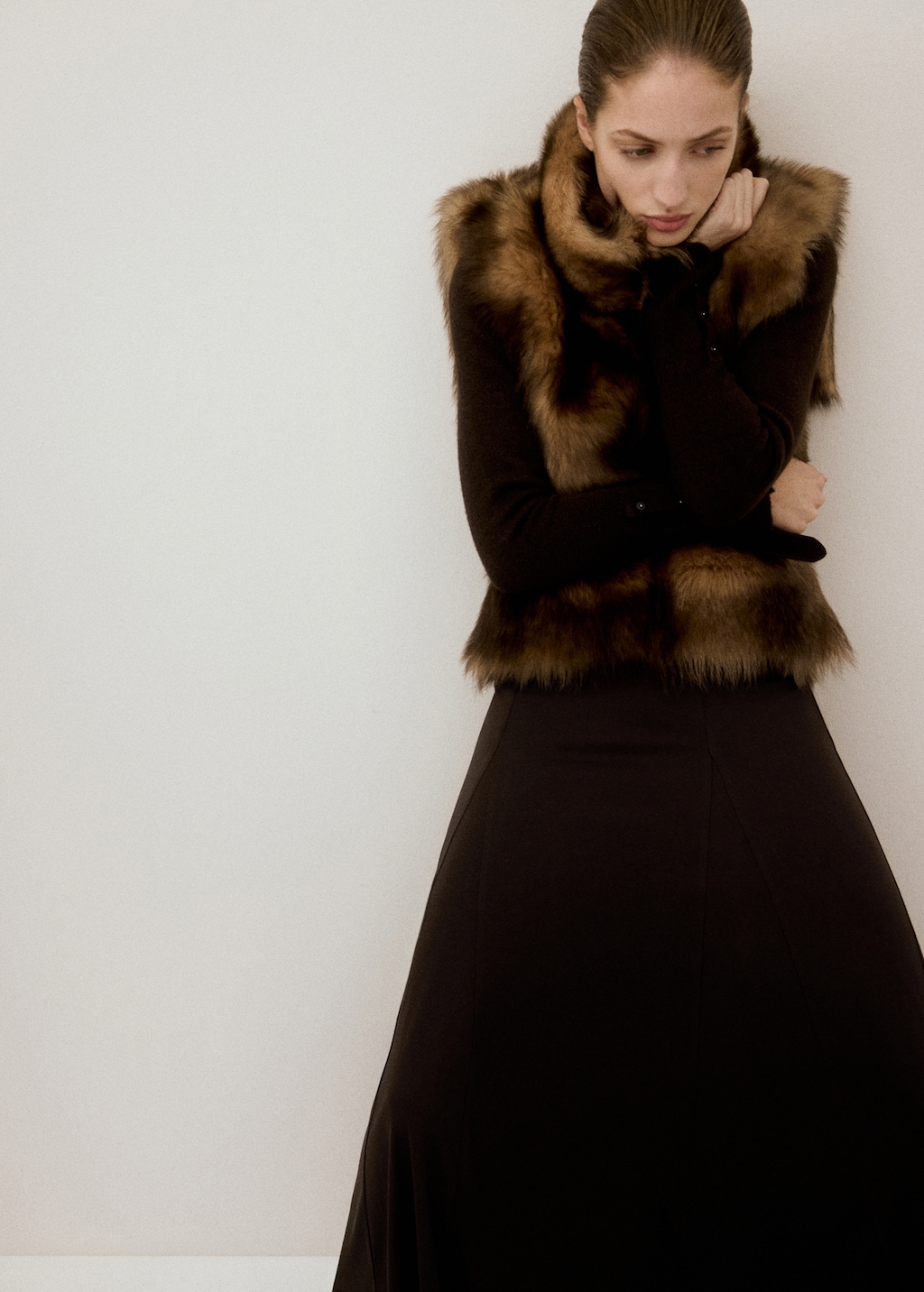 A-line skirt with godets