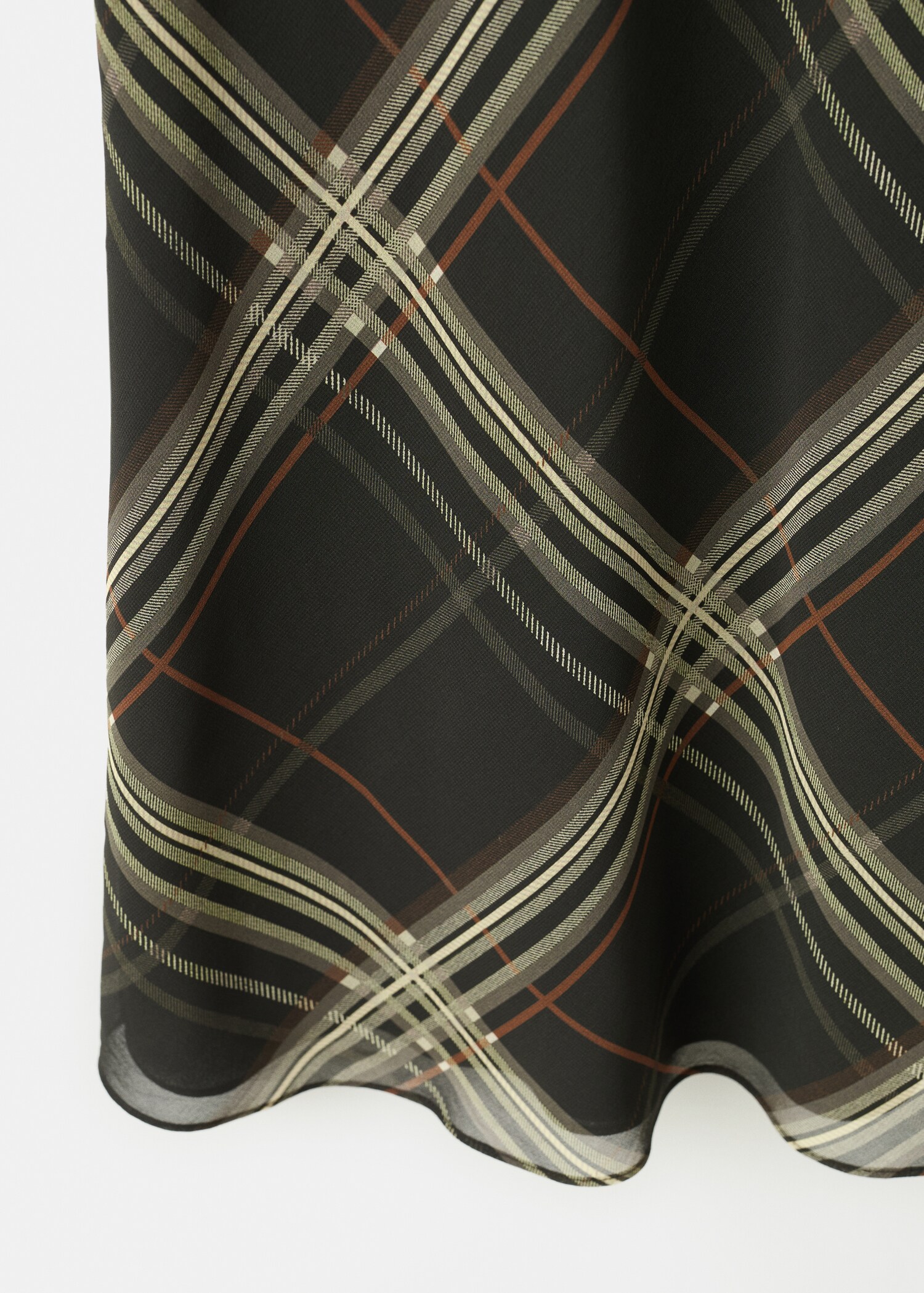 Длинная юбка в клетку - Деталь изделия 0