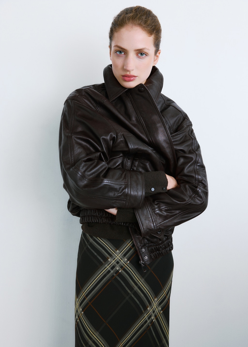 Mango Checked long skirt