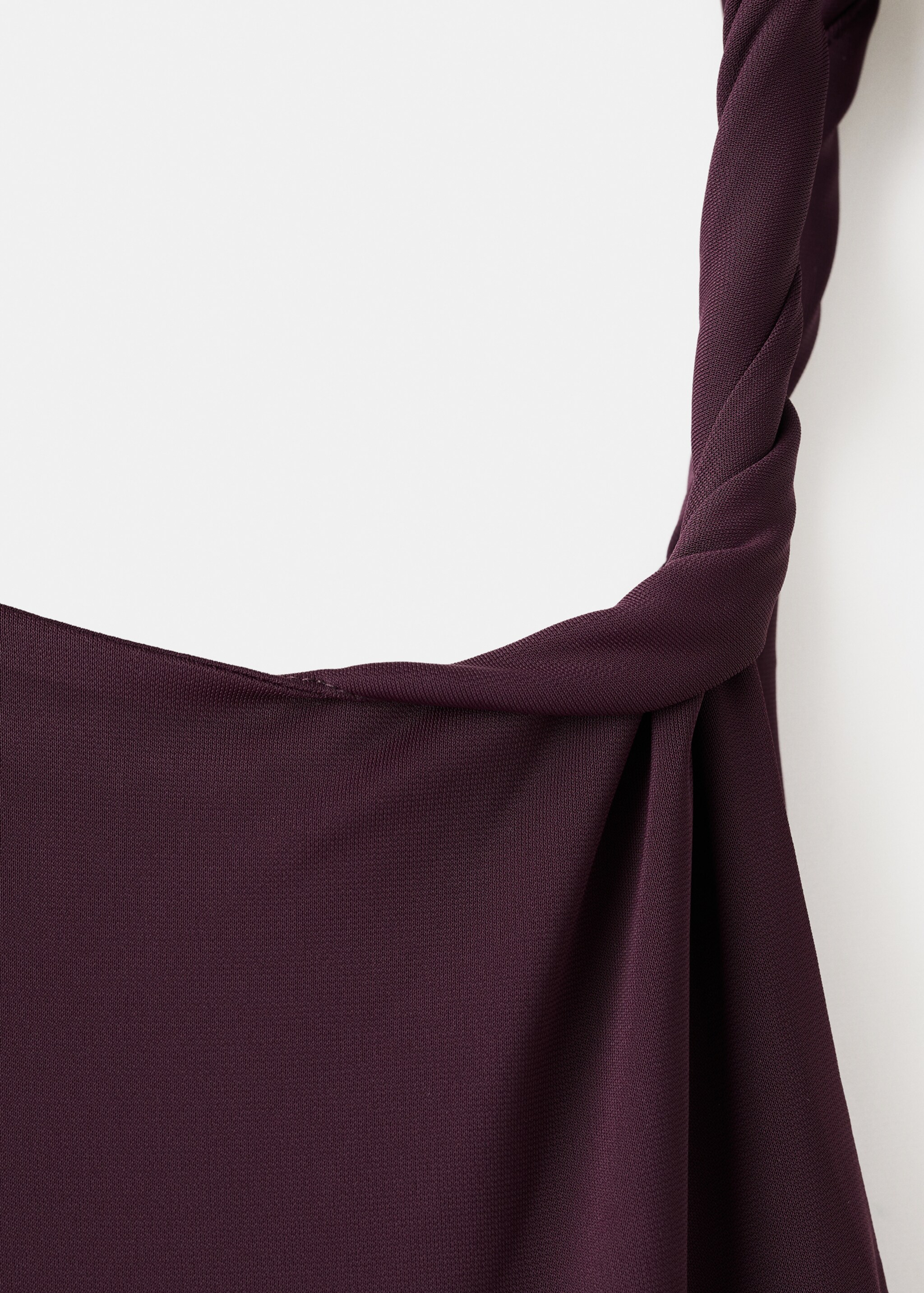 Jumpsuit with asymmetrical neckline and belt - Details of the article 0, Wine. Ref: 27061316-00.