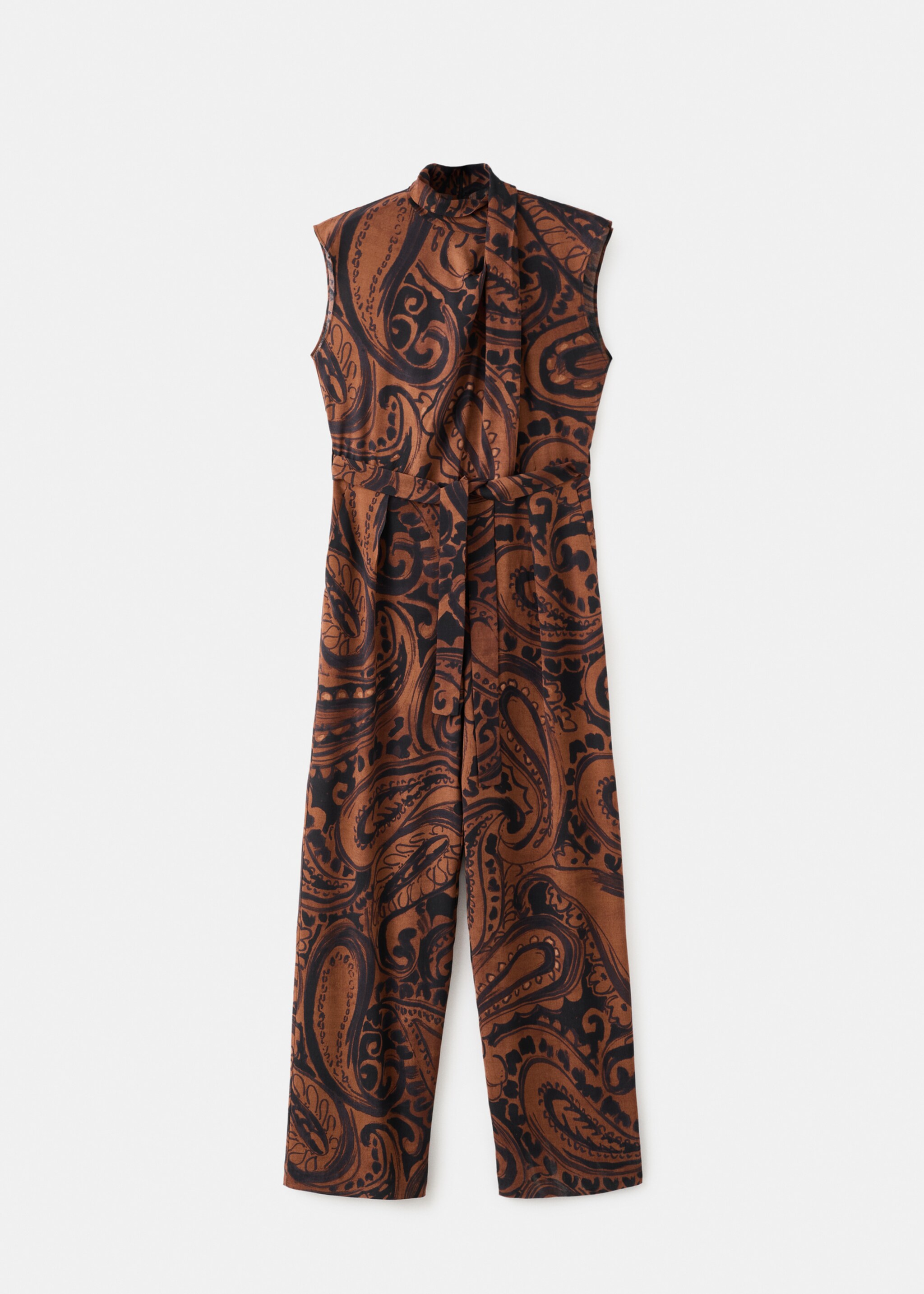 Paisley-print jumpsuit with belt - Article without model, Burnt Orange. Ref: 27061319-00.