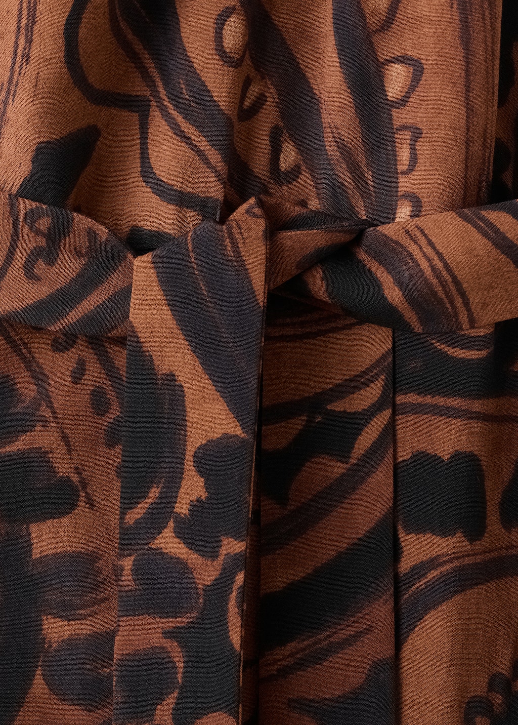 Paisley-print jumpsuit with belt