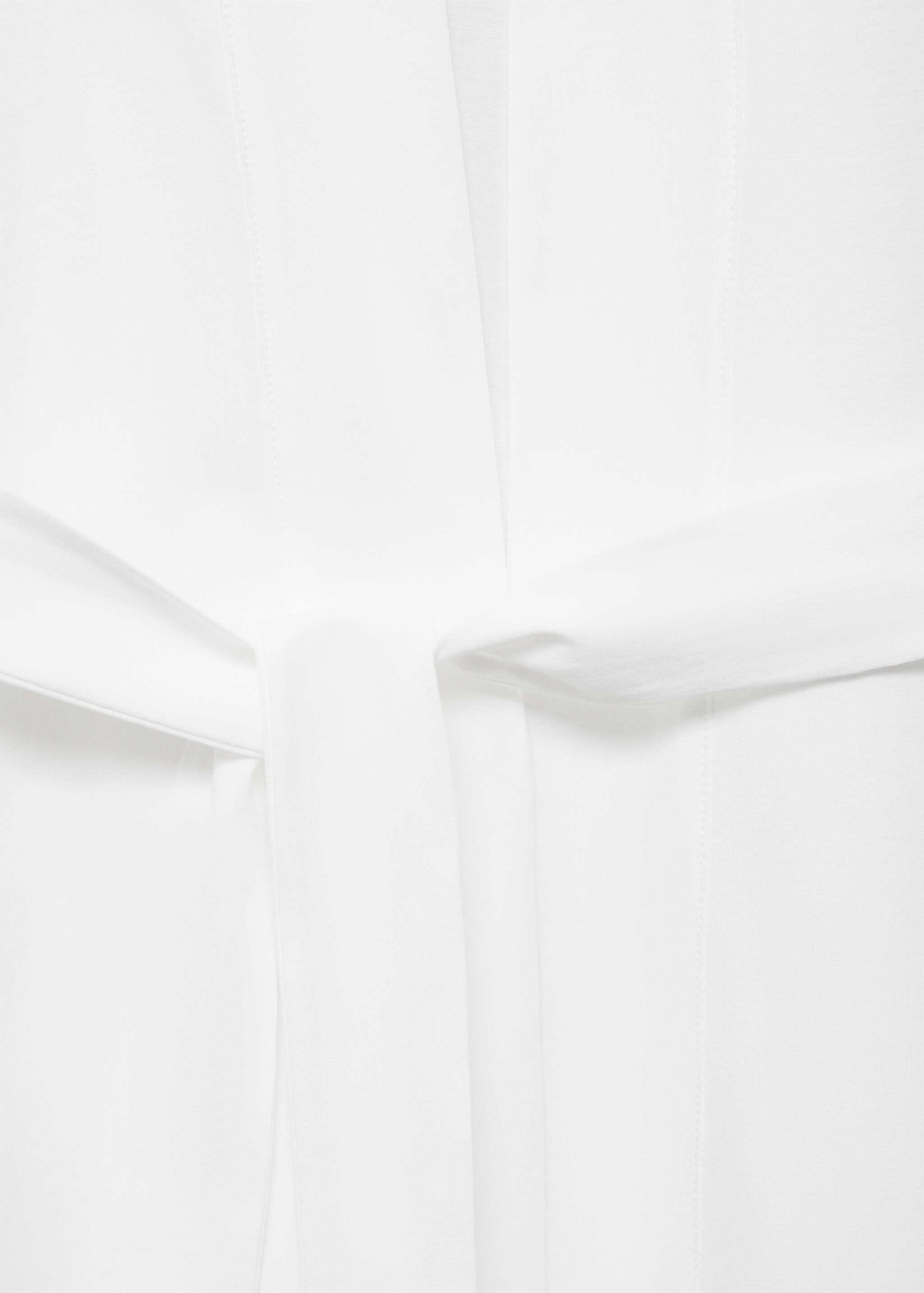 Cotton robe with lace - Details of the article 8, White. Ref: 27061321-00.