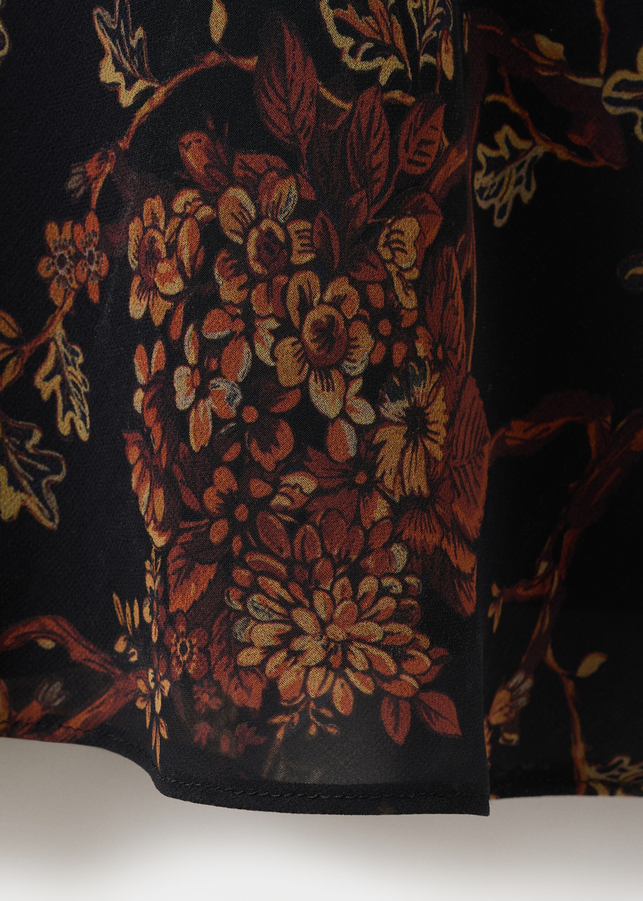 Ruched floral-print dress - Details of the article 0, Black. Ref: 27061323-00.