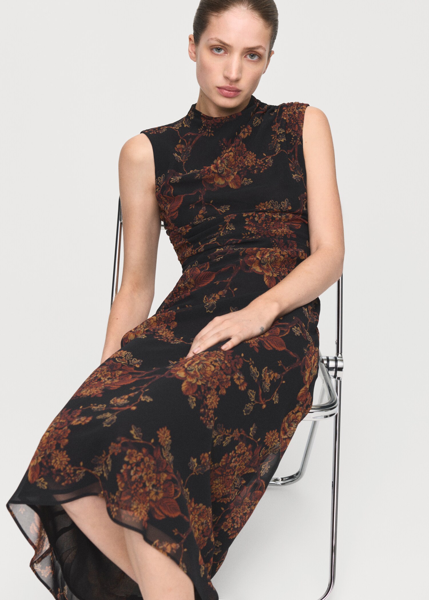 Ruched floral-print dress - Details of the article 2