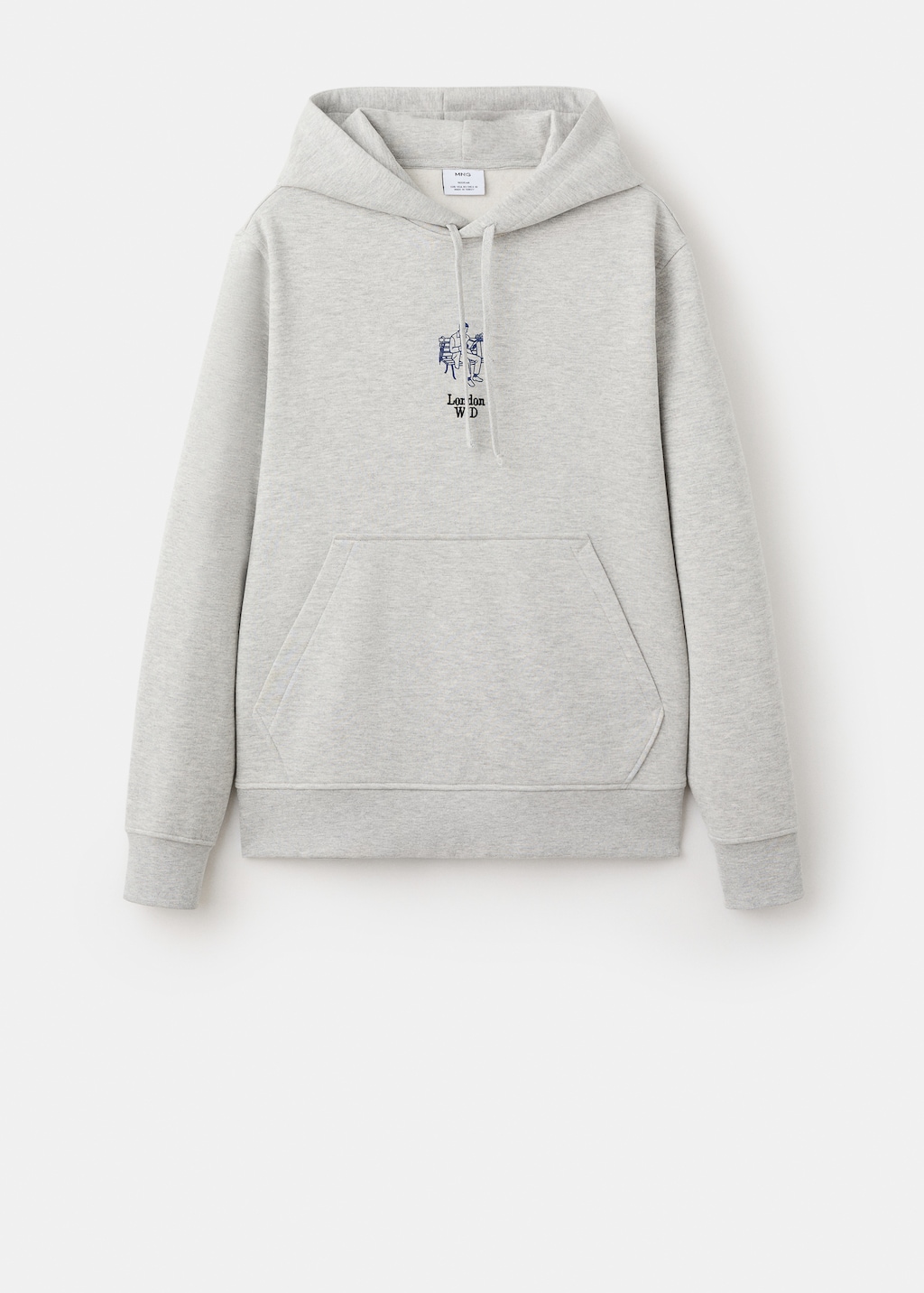 Cotton hooded sweatshirt text