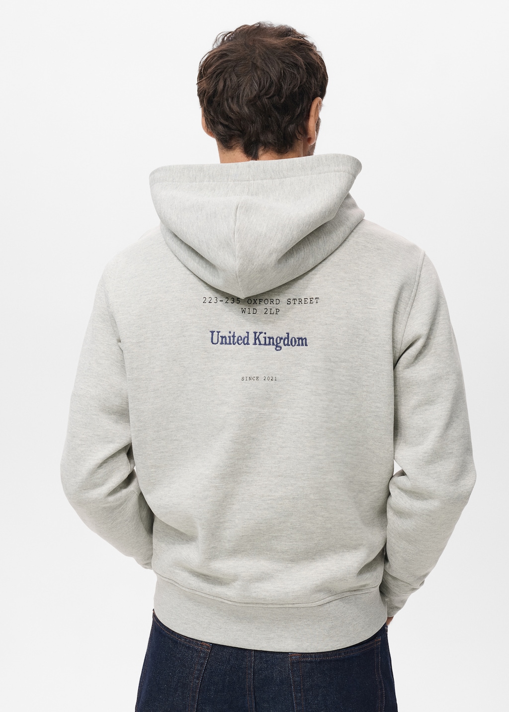 Cotton hooded sweatshirt text
