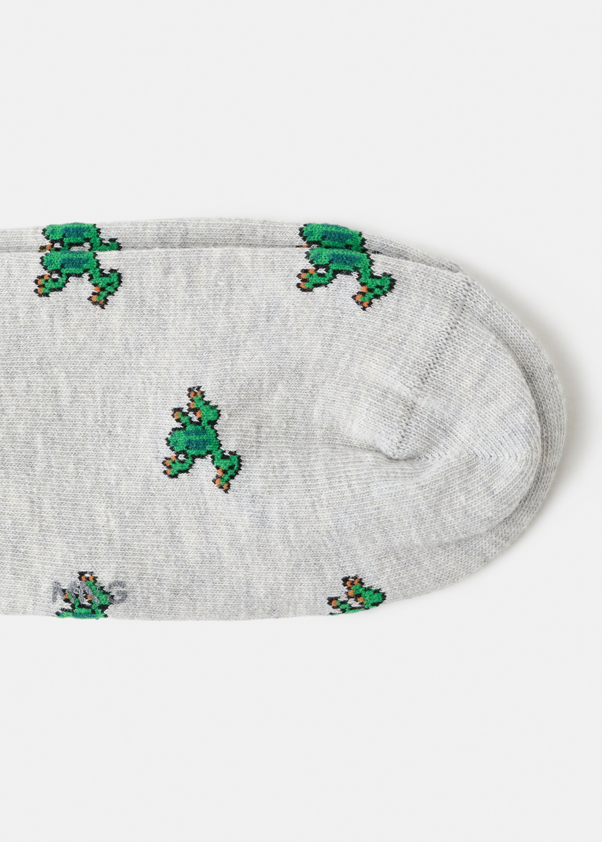 Cotton socks with frog pattern - Details of the article 0, Light Heather Grey. Ref: 27061327-00.