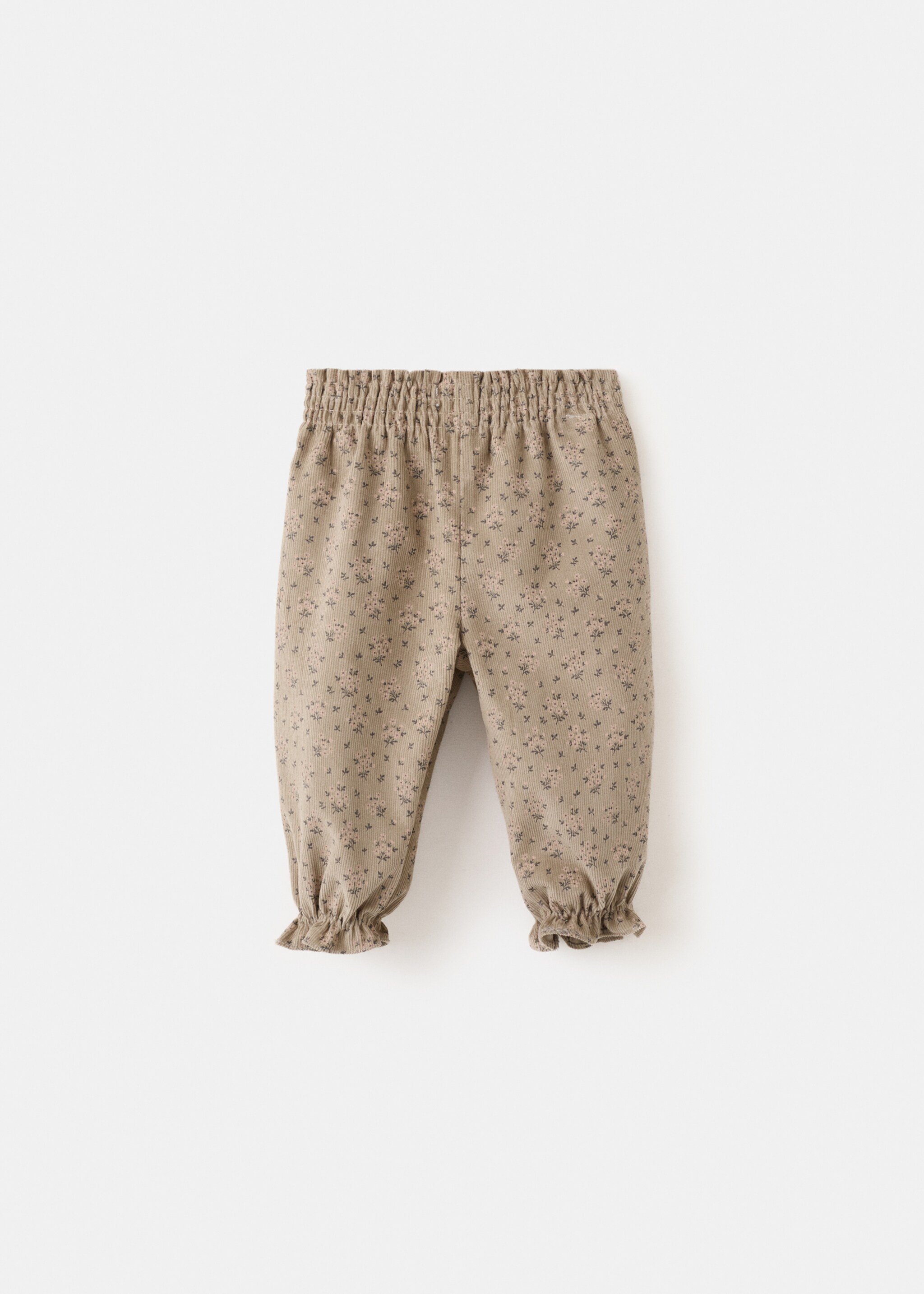 Flowers cotton trousers - Reverse of the article, Beige. Ref: 27061329-00.