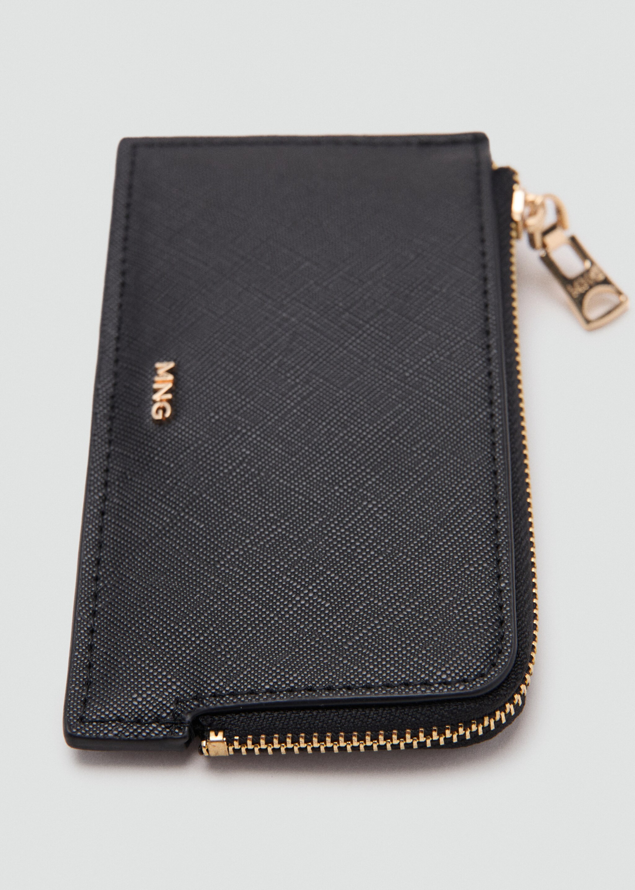 Porte-cartes effet saffiano à zip - Détail de l'article 2, Noir. Ref: 27061331-00.