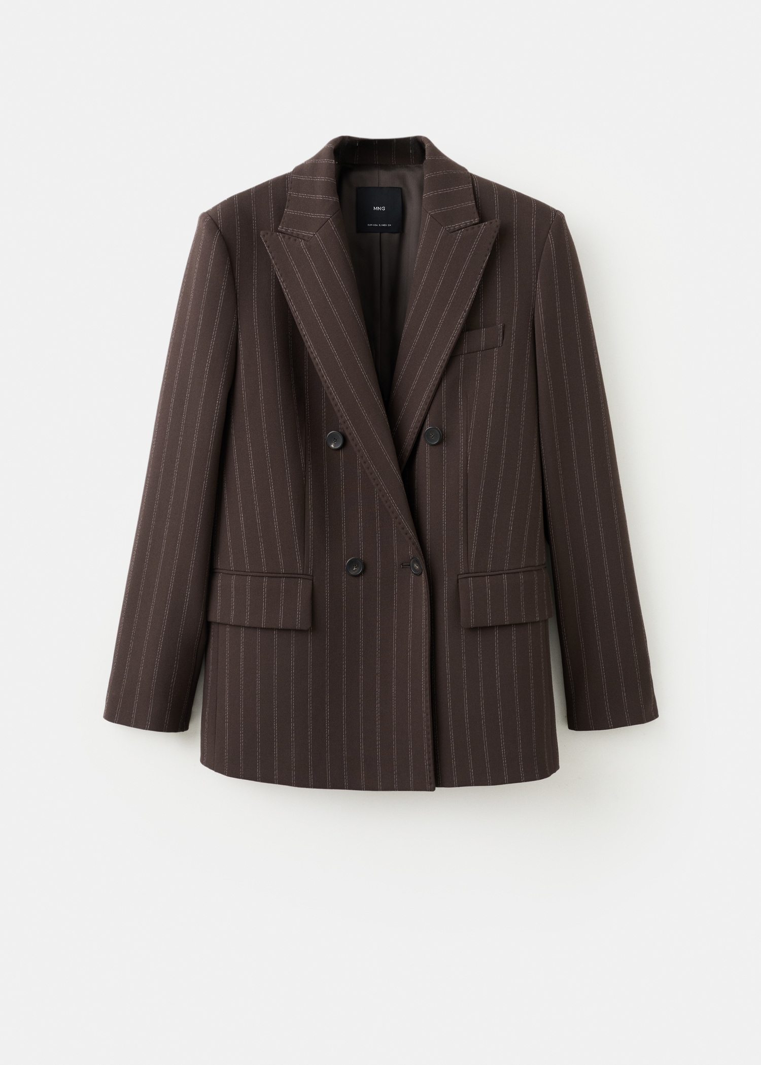 Double Breasted Pinstripe Suit Jacket
