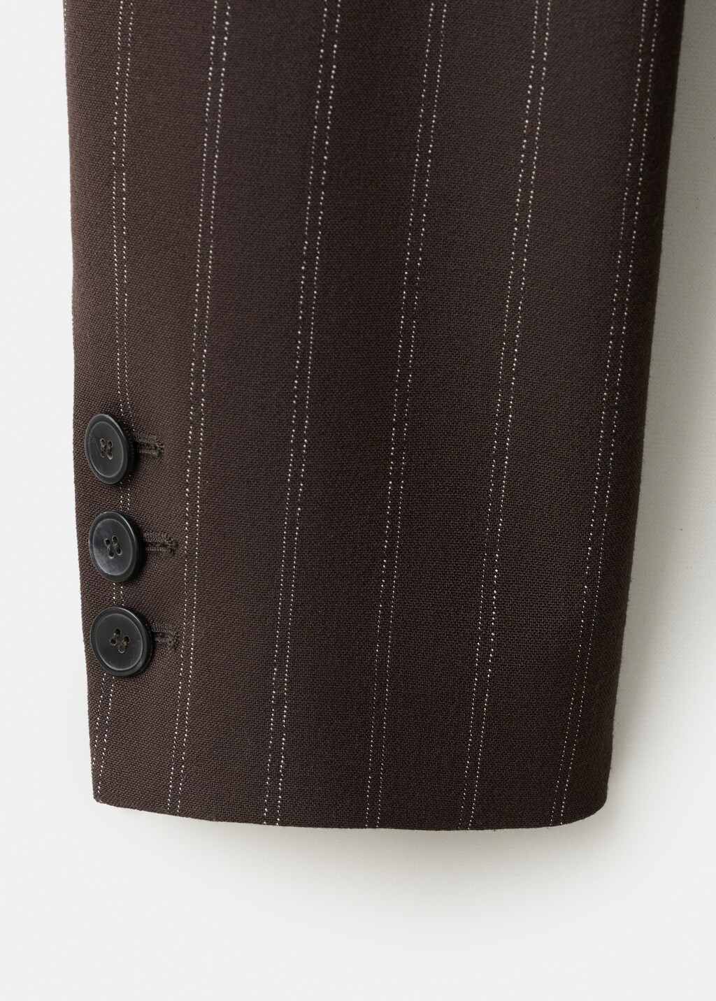 Double-breasted pinstripe suit blazer - image 4