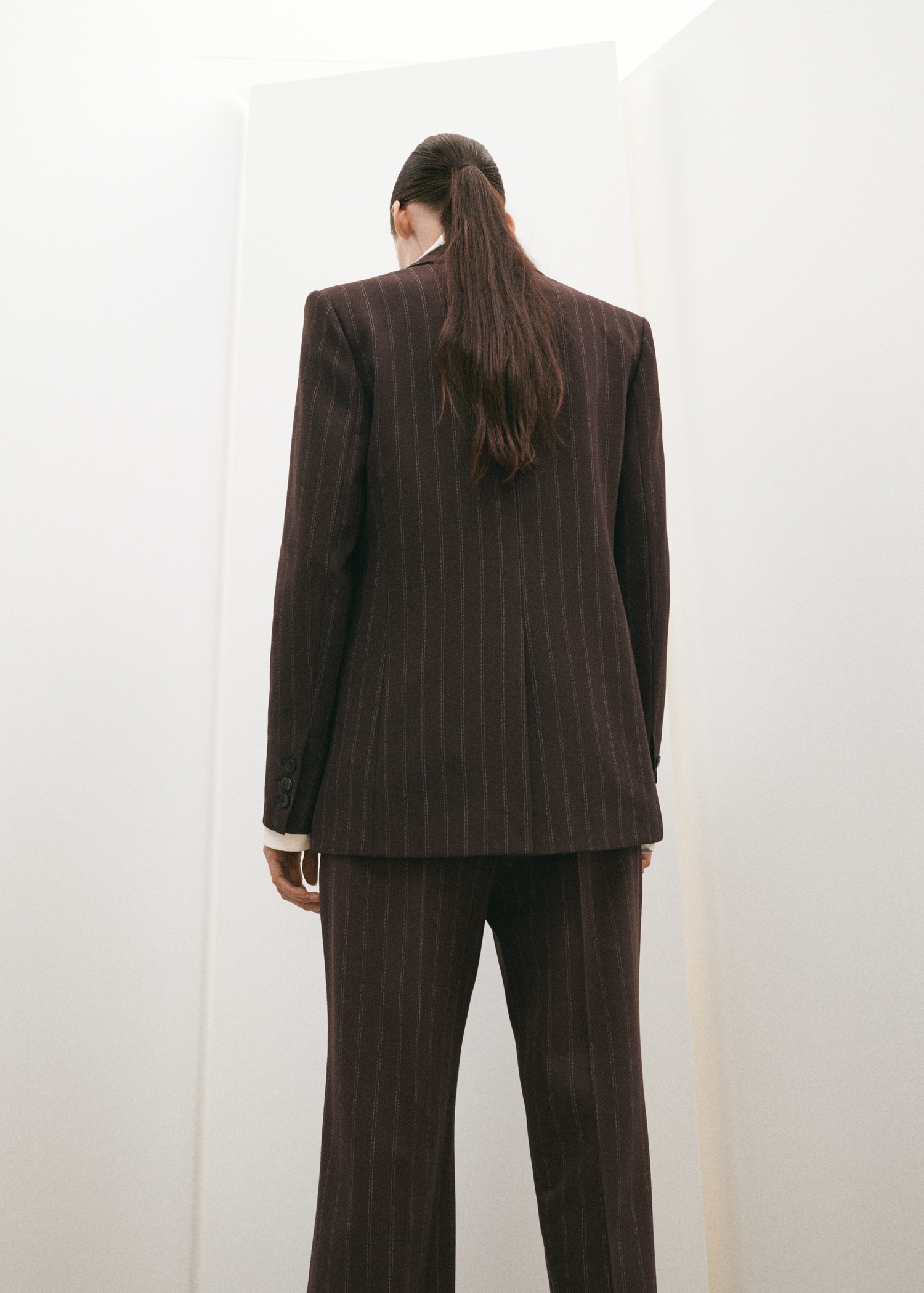 Double Breasted Pinstripe Suit Jacket