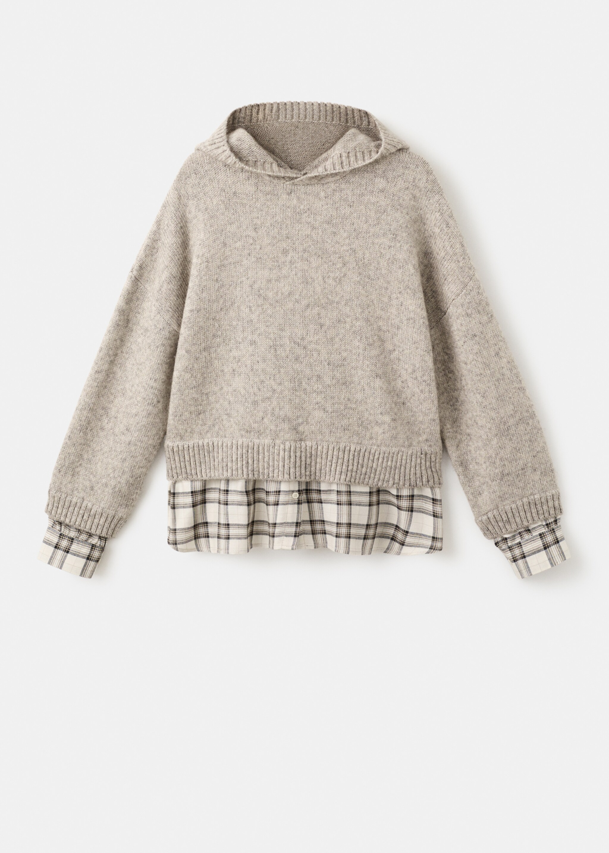 Jersey combinado capucha - Artículo sin modelo, Marrón medio. Ref: 27061342-00.