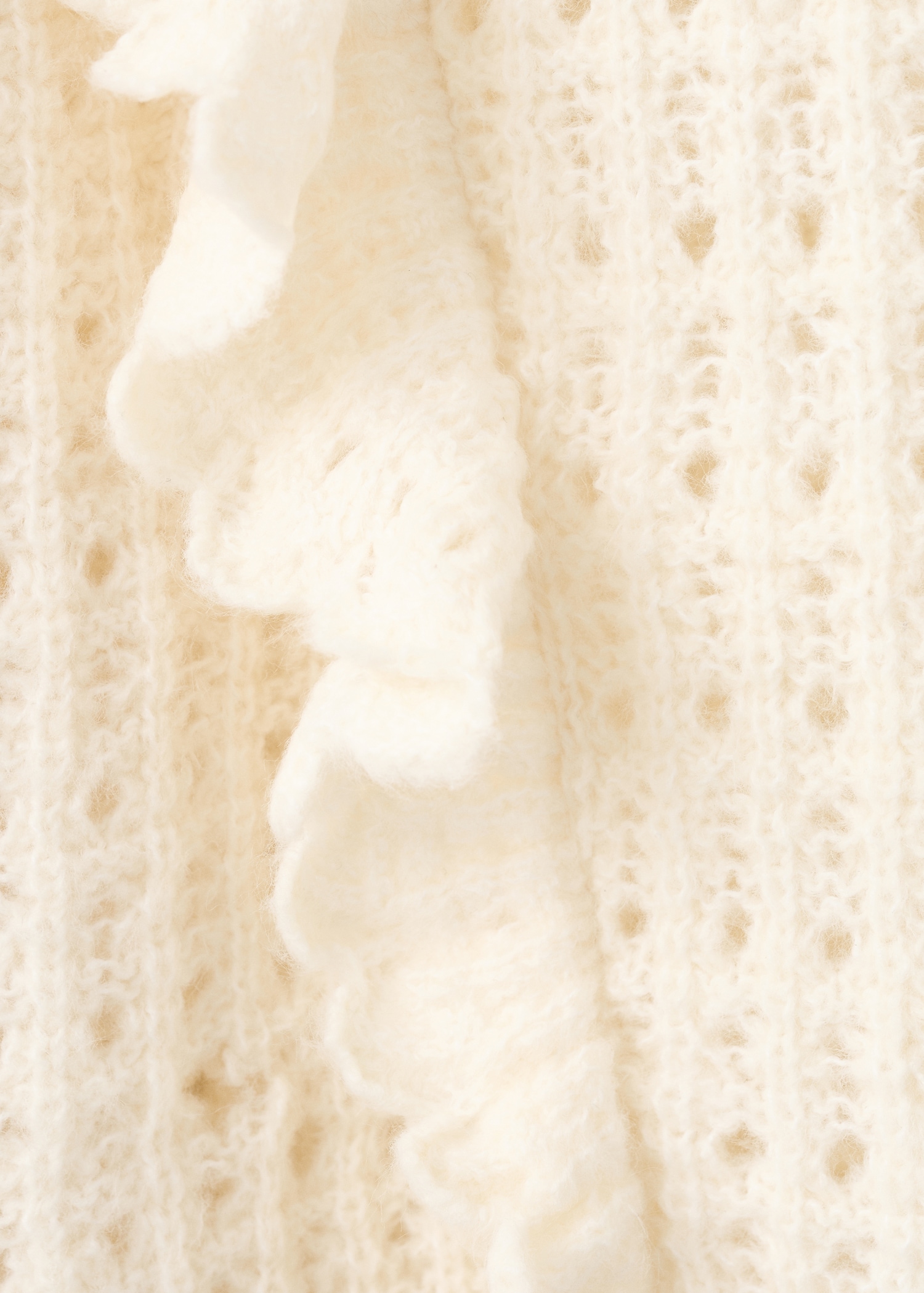 Openwork knitted sweater with ruffles - Details of the article 0