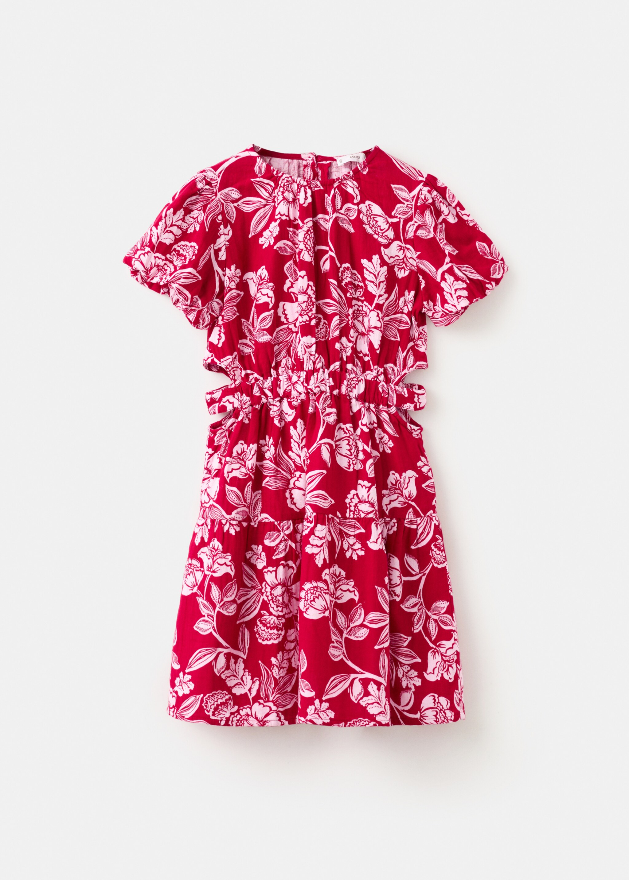 Floral dress with cut-out - Article without model, Red. Ref: 27061507-00.