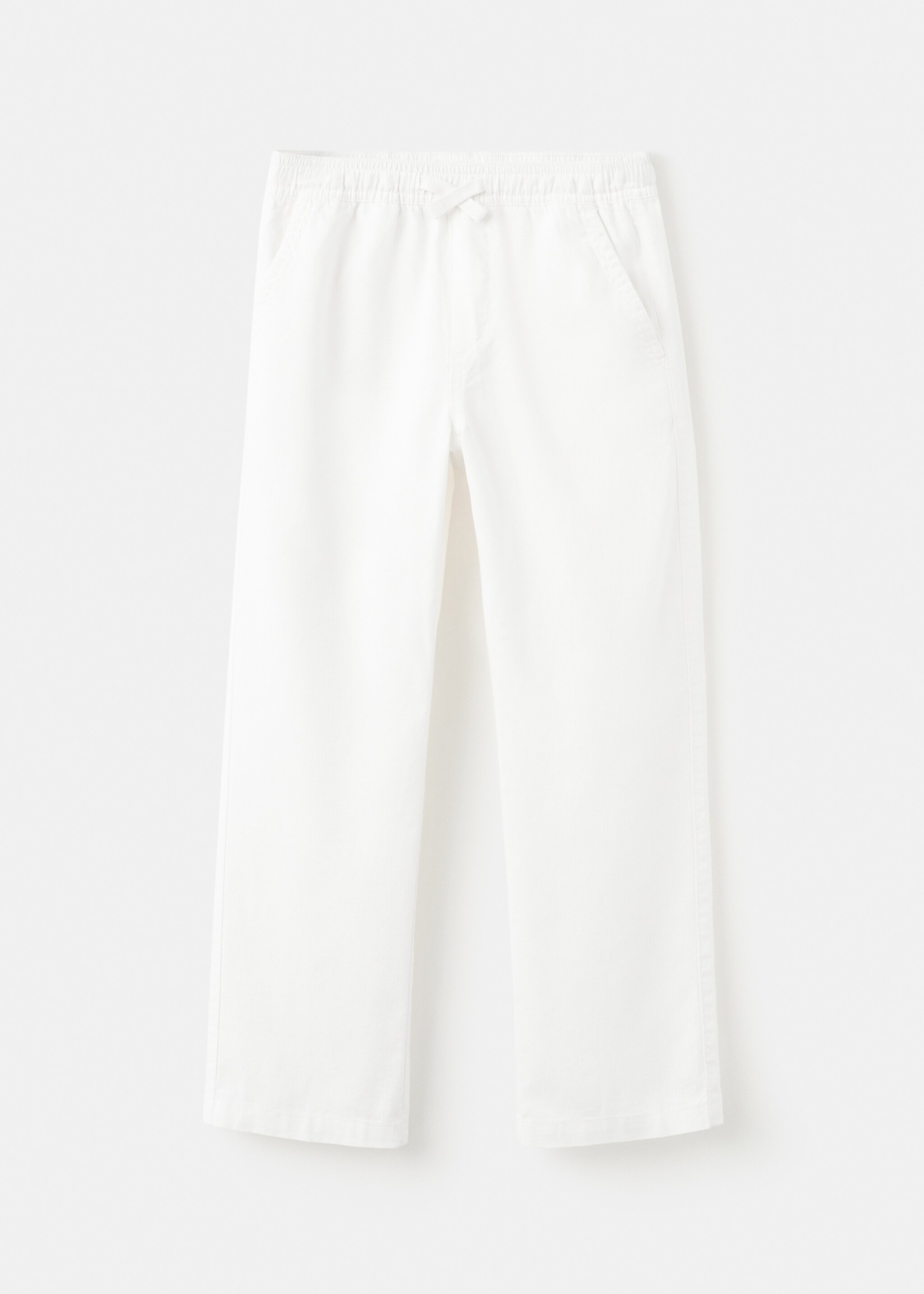 Straight linen-blend trousers - Article without model, White. Ref: 27061508-00.