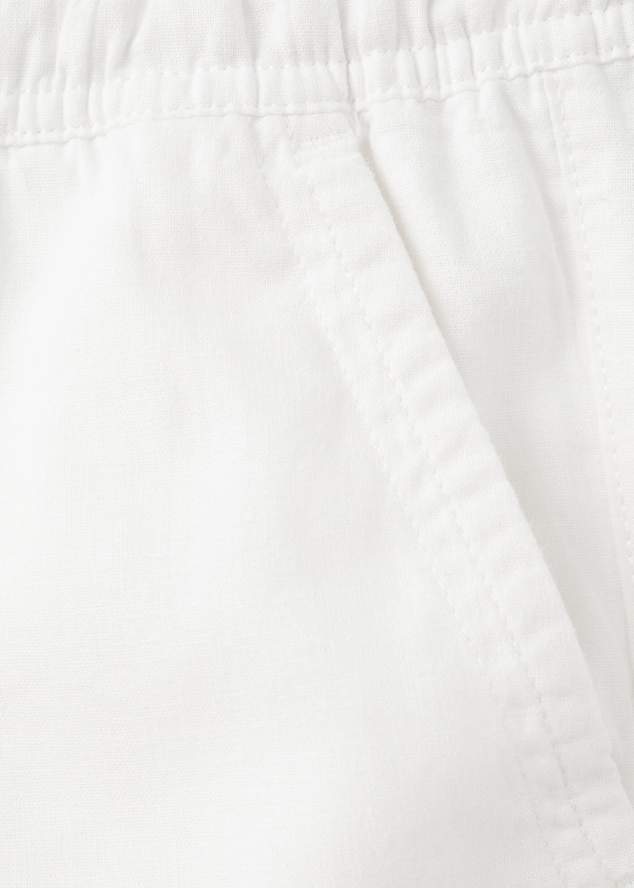 Straight linen-blend trousers - Details of the article 0, White. Ref: 27061508-00.