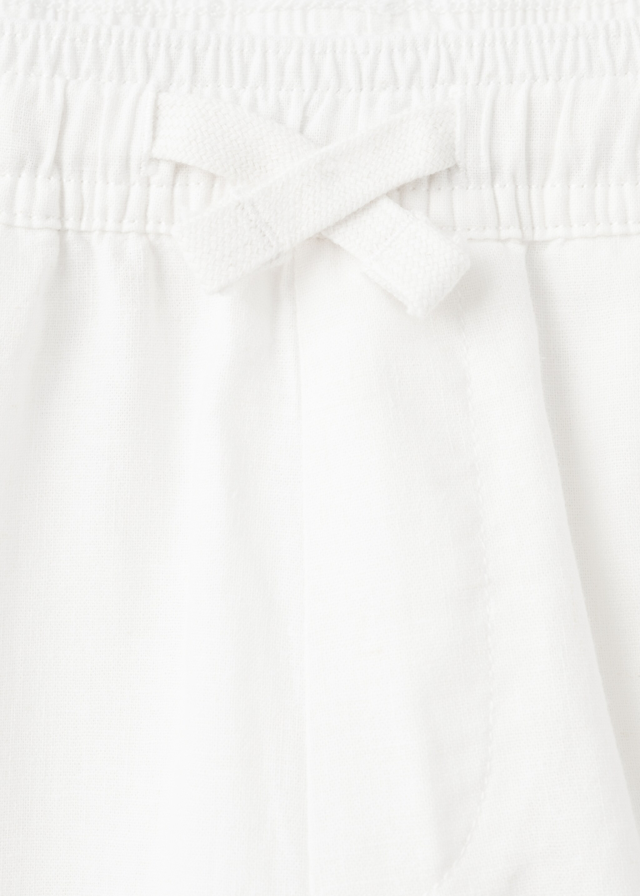 Straight linen-blend trousers - Details of the article 8, White. Ref: 27061508-00.