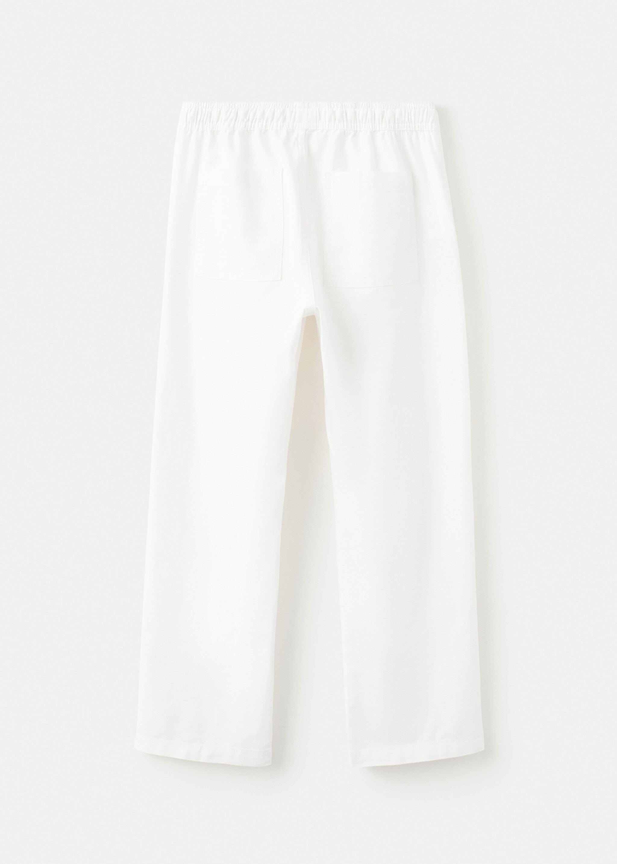 Straight linen-blend trousers - Reverse of the article, White. Ref: 27061508-00.