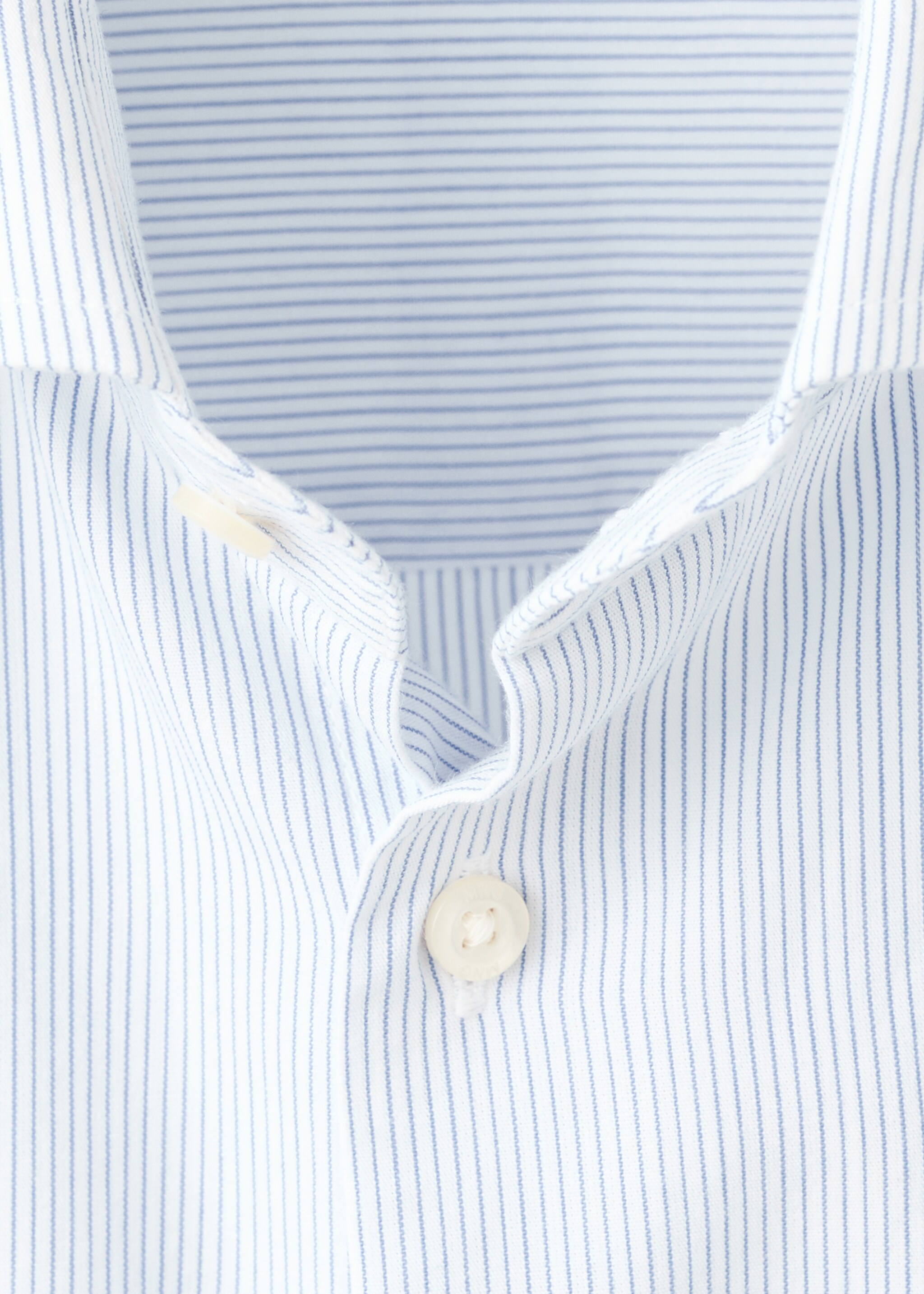 Classic-fit striped shirt - Details of the article 8, Sky Blue. Ref: 27061511-00.