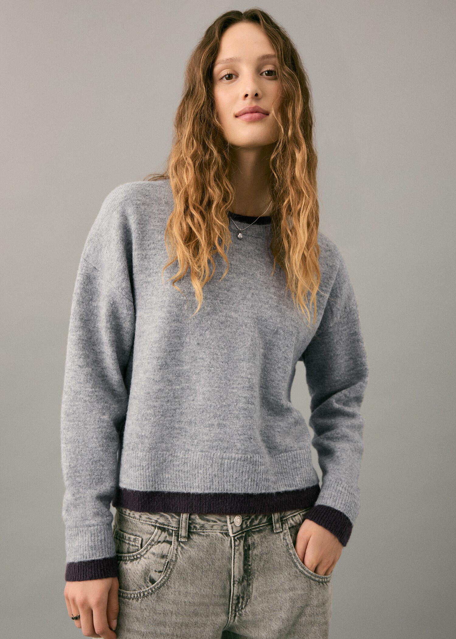 Bicolour knit sweater - Medium plane