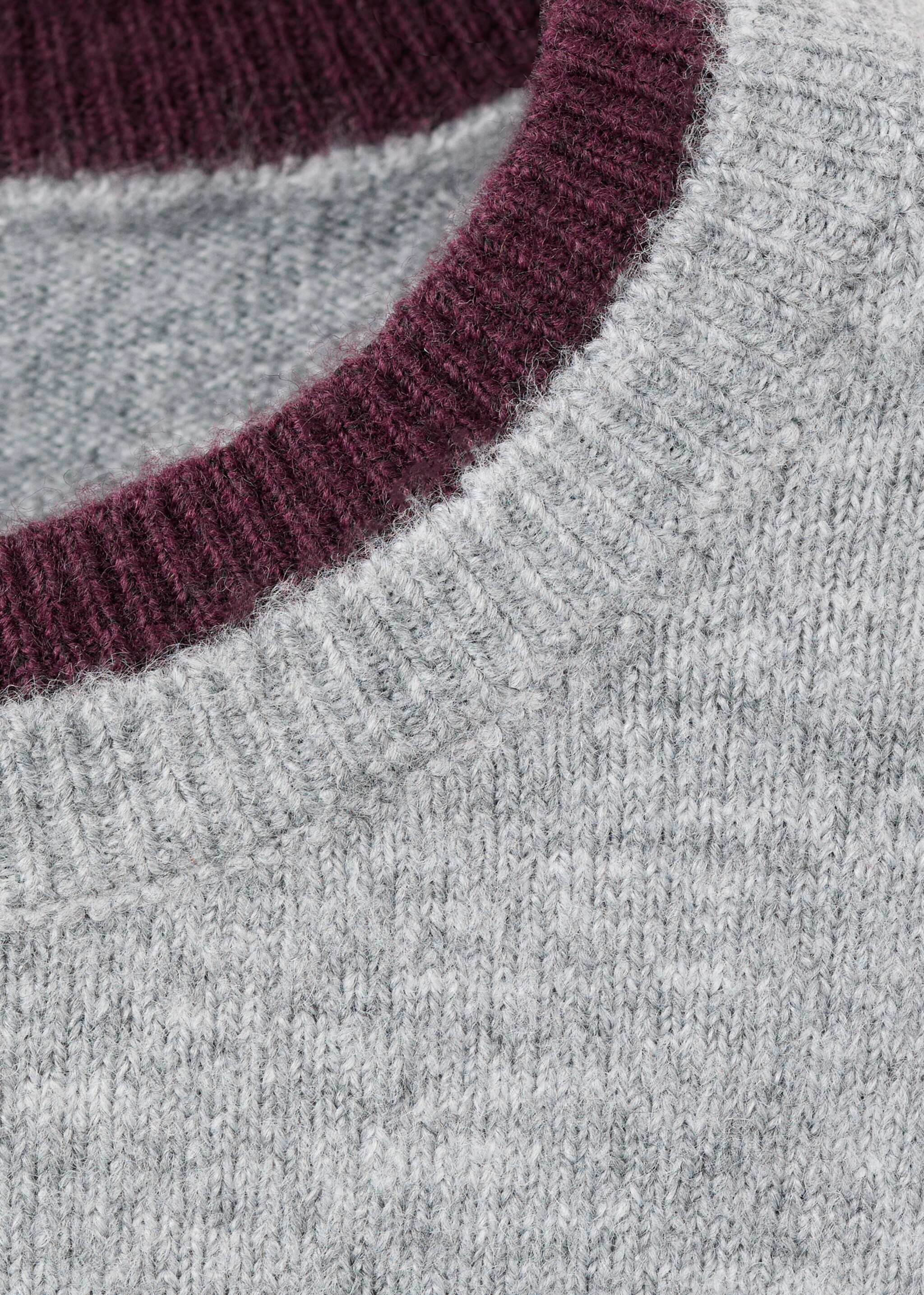 Bicolour knit sweater - Details of the article 8, Purple. Ref: 27061512-00.