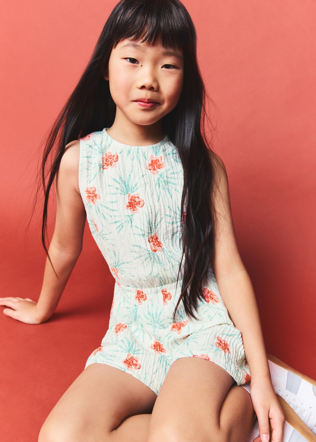 Printed short jumpsuit